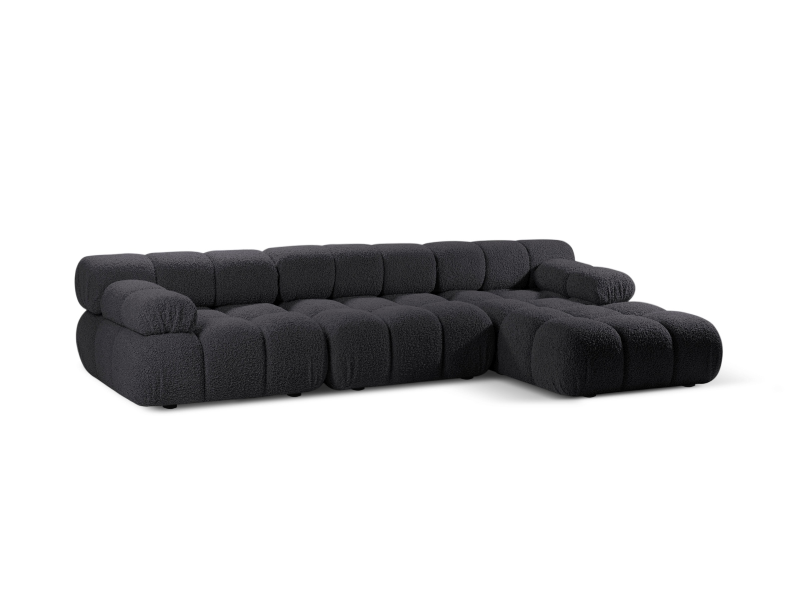 Boucle Modular Right Corner Sofa, "Bellis", 4 Seats, 282x155x70