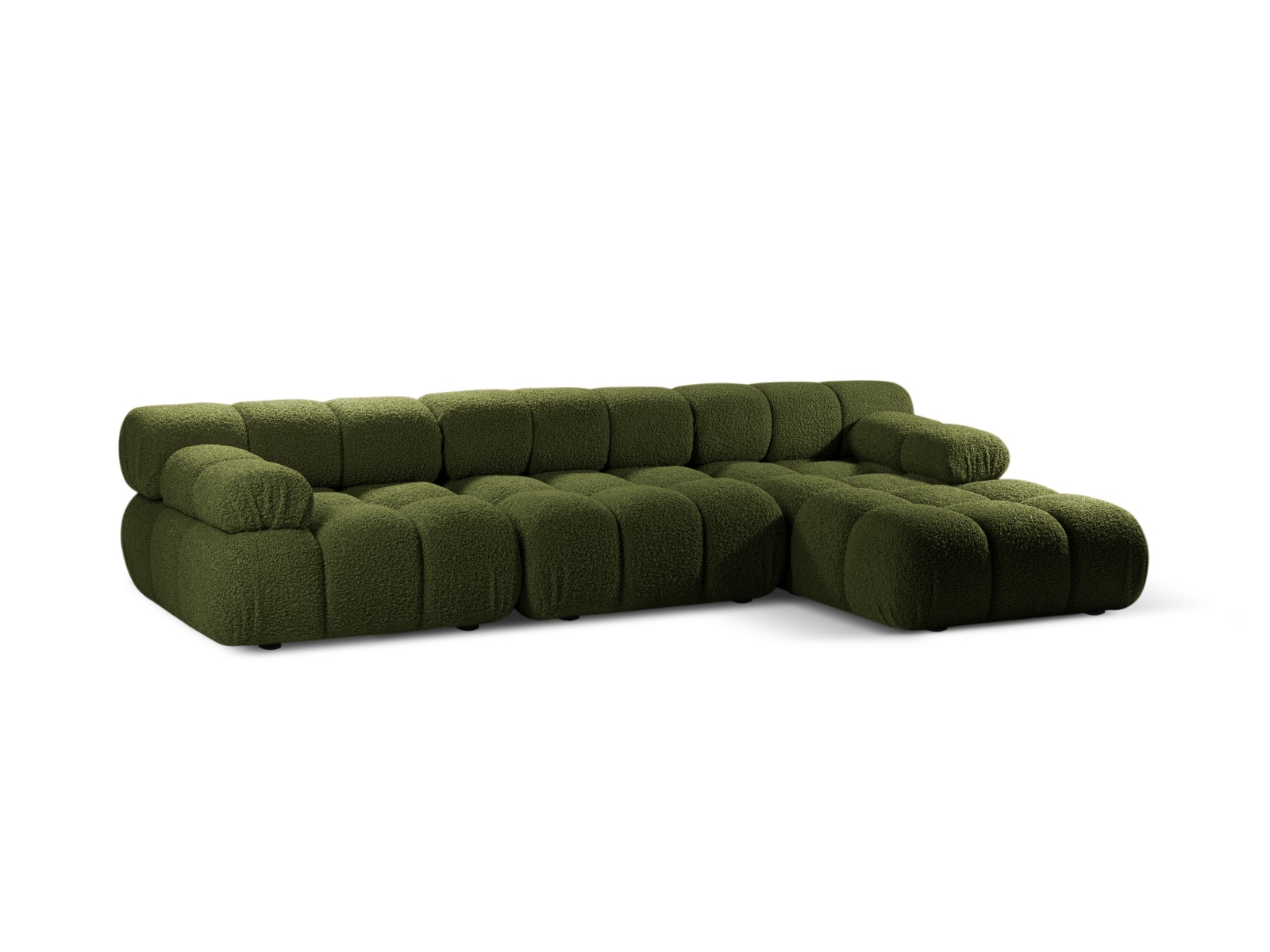 Boucle Modular Right Corner Sofa, "Bellis", 4 Seats, 282x155x70