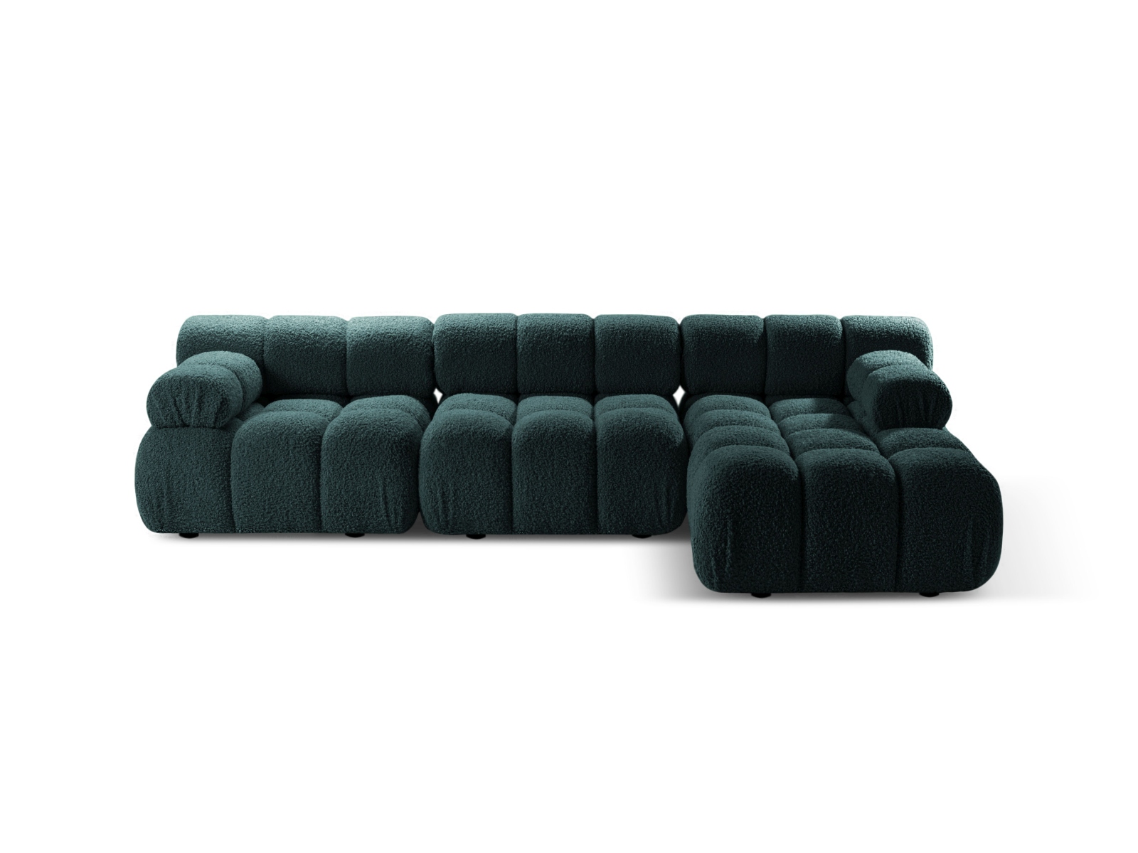Boucle Modular Right Corner Sofa, "Bellis", 4 Seats, 282x155x70