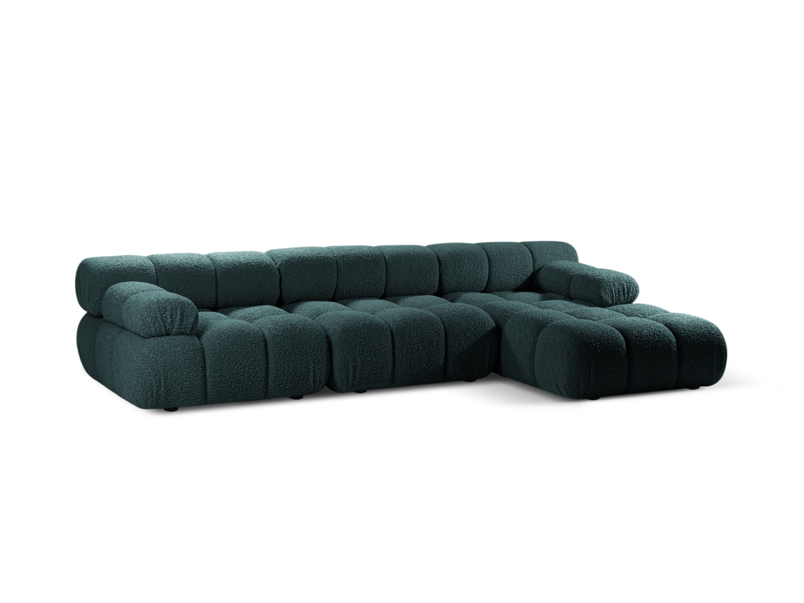 Boucle Modular Right Corner Sofa, "Bellis", 4 Seats, 282x155x70