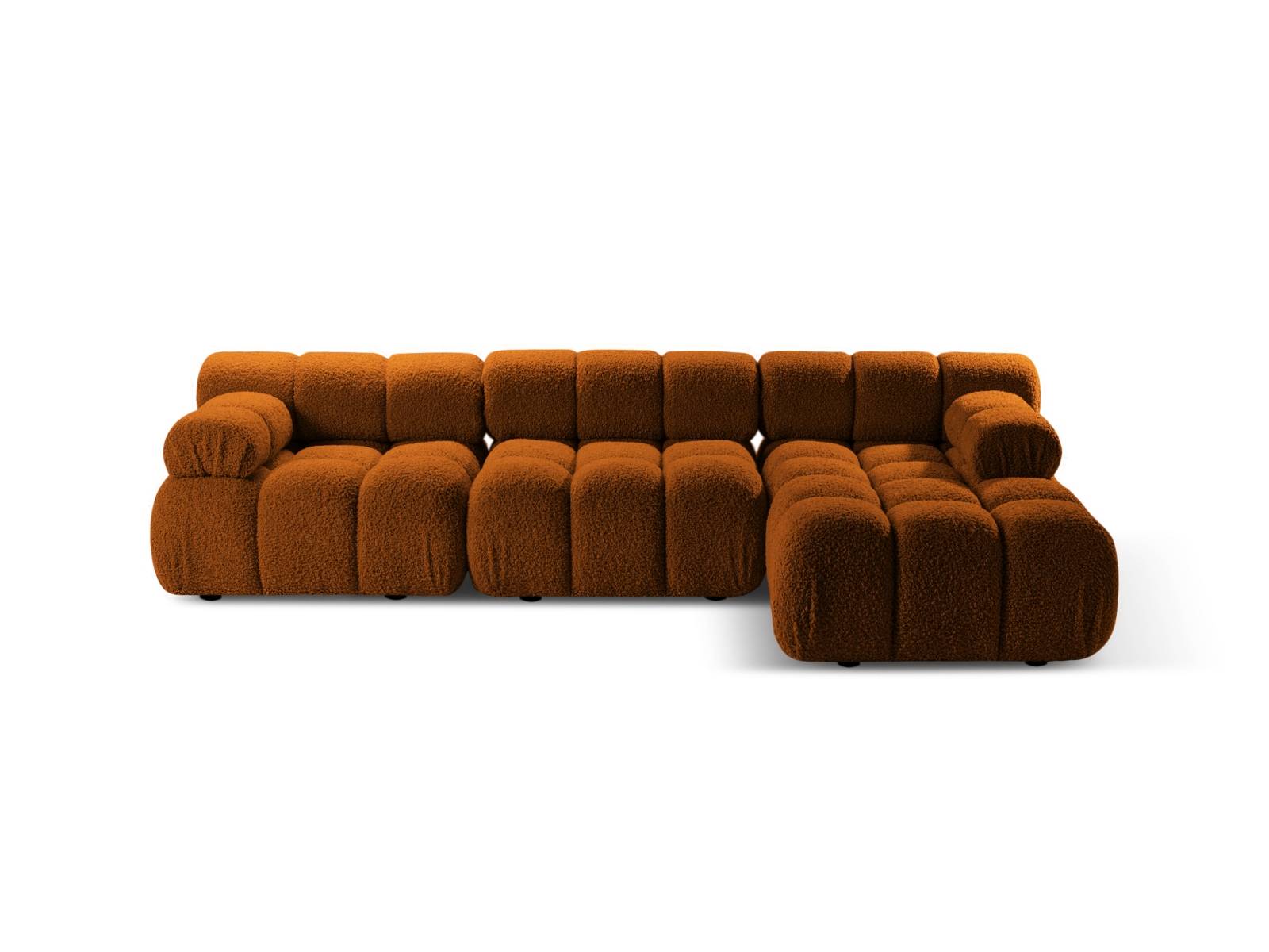 Boucle Modular Right Corner Sofa, "Bellis", 4 Seats, 282x155x70