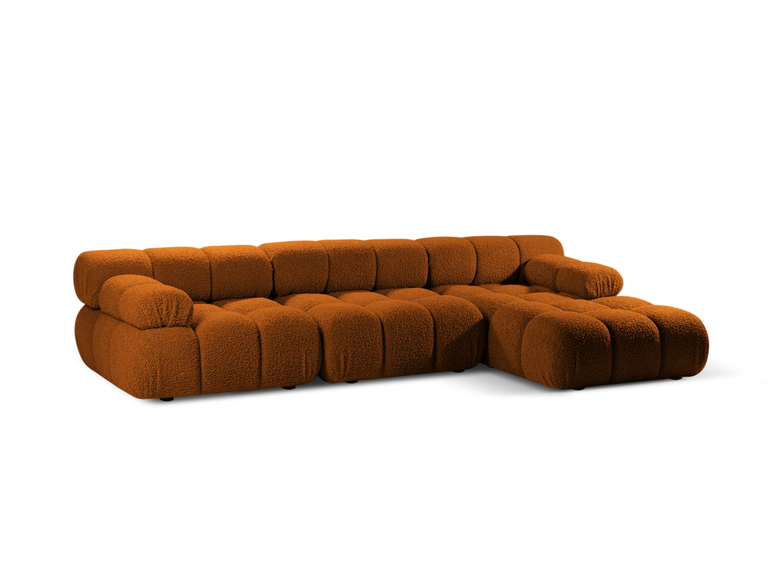 Boucle Modular Right Corner Sofa, "Bellis", 4 Seats, 282x155x70