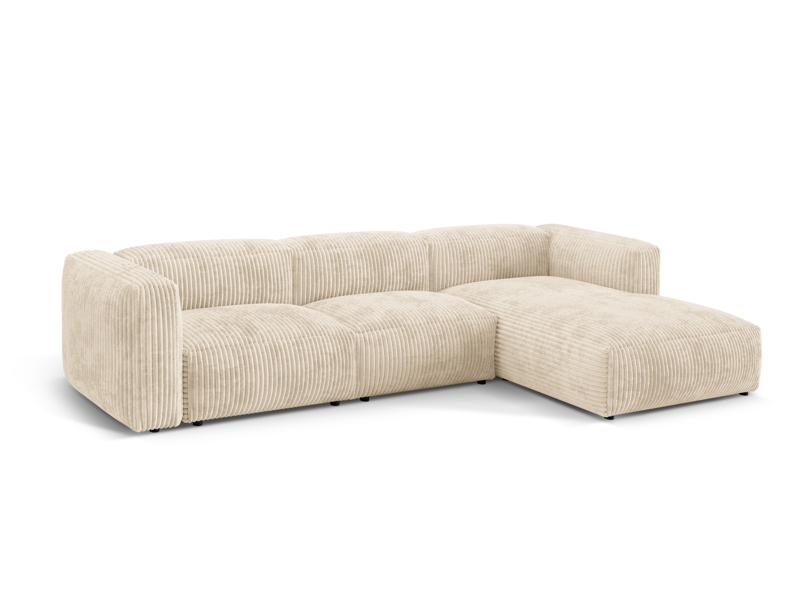 Modular Right Corner Sofa XL, "Martina", 3 Seats, 330x176x75