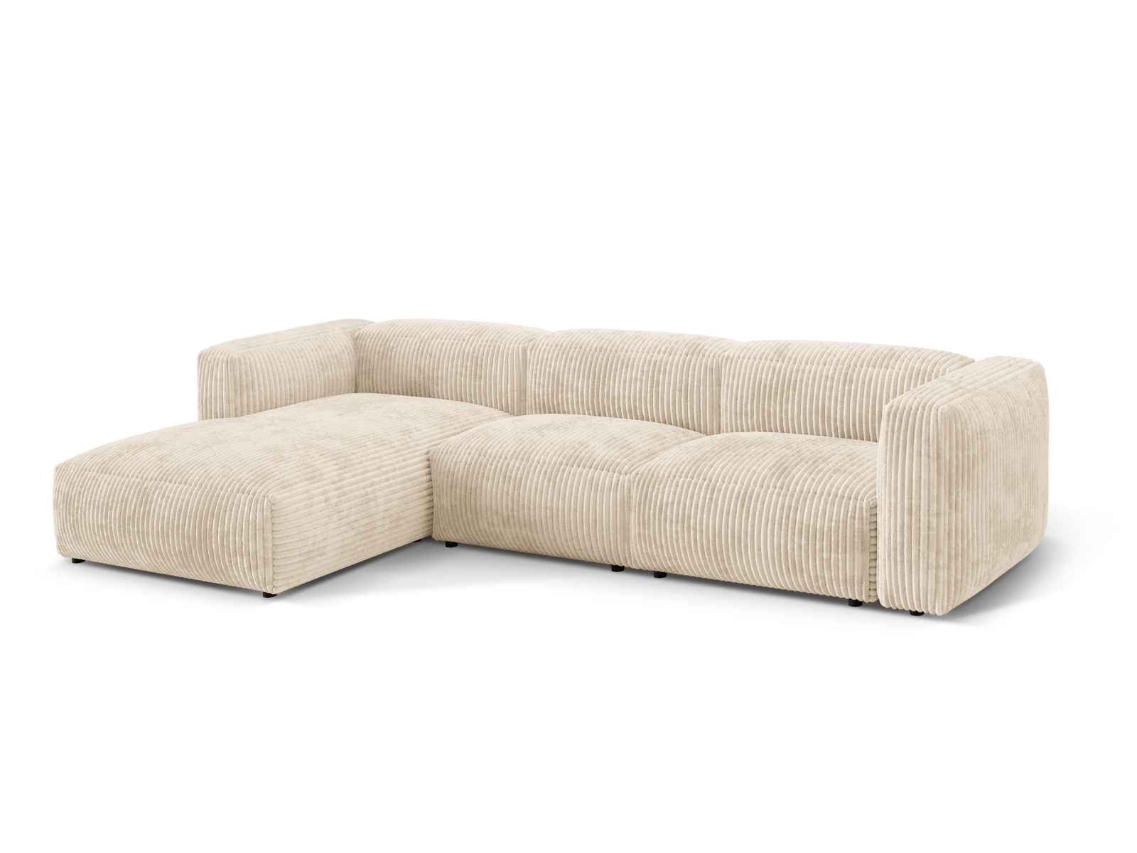 Modular Left Corner Sofa XL, "Martina", 3 Seats, 330x176x75