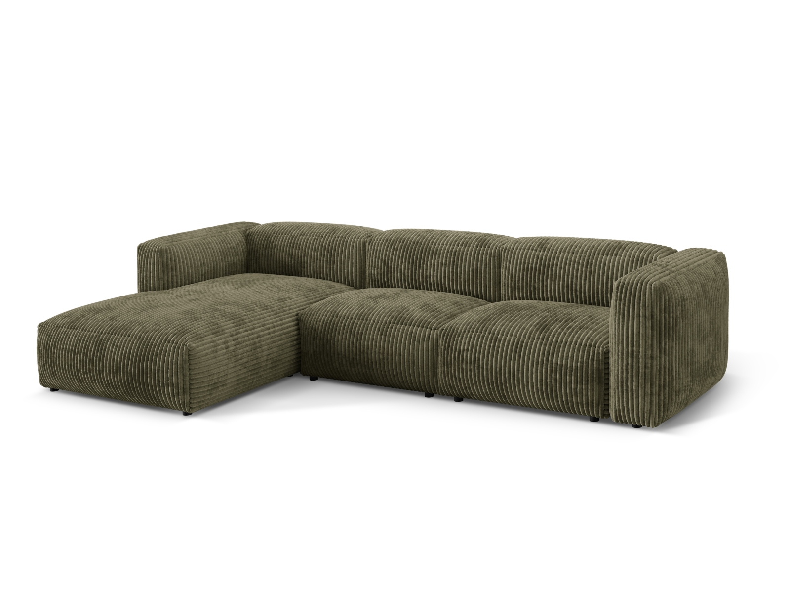 Modular Left Corner Sofa XL, "Martina", 3 Seats, 330x176x75