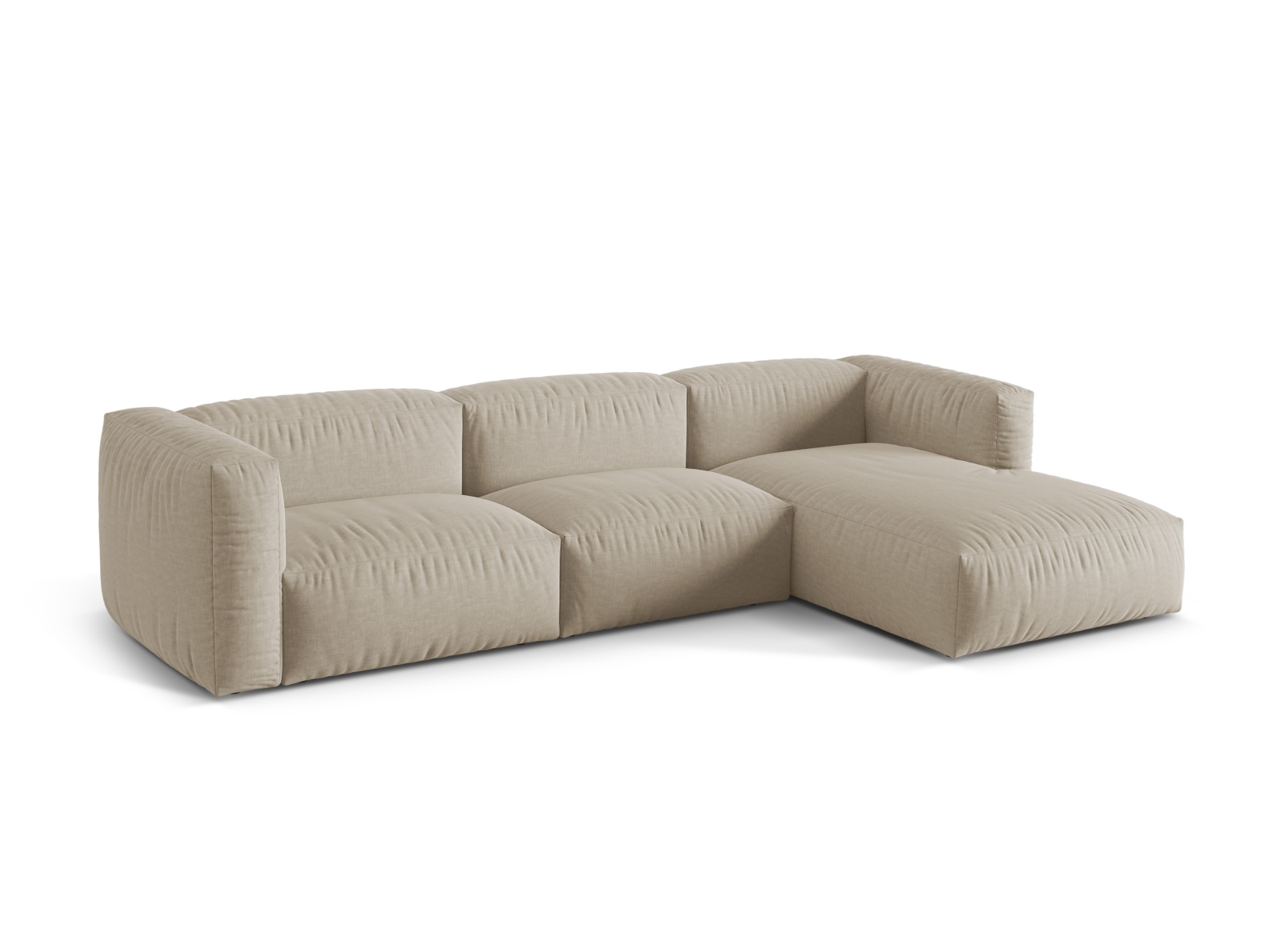 Modular Right Corner Sofa XL, "Martina", 3 Seats, 330x176x75