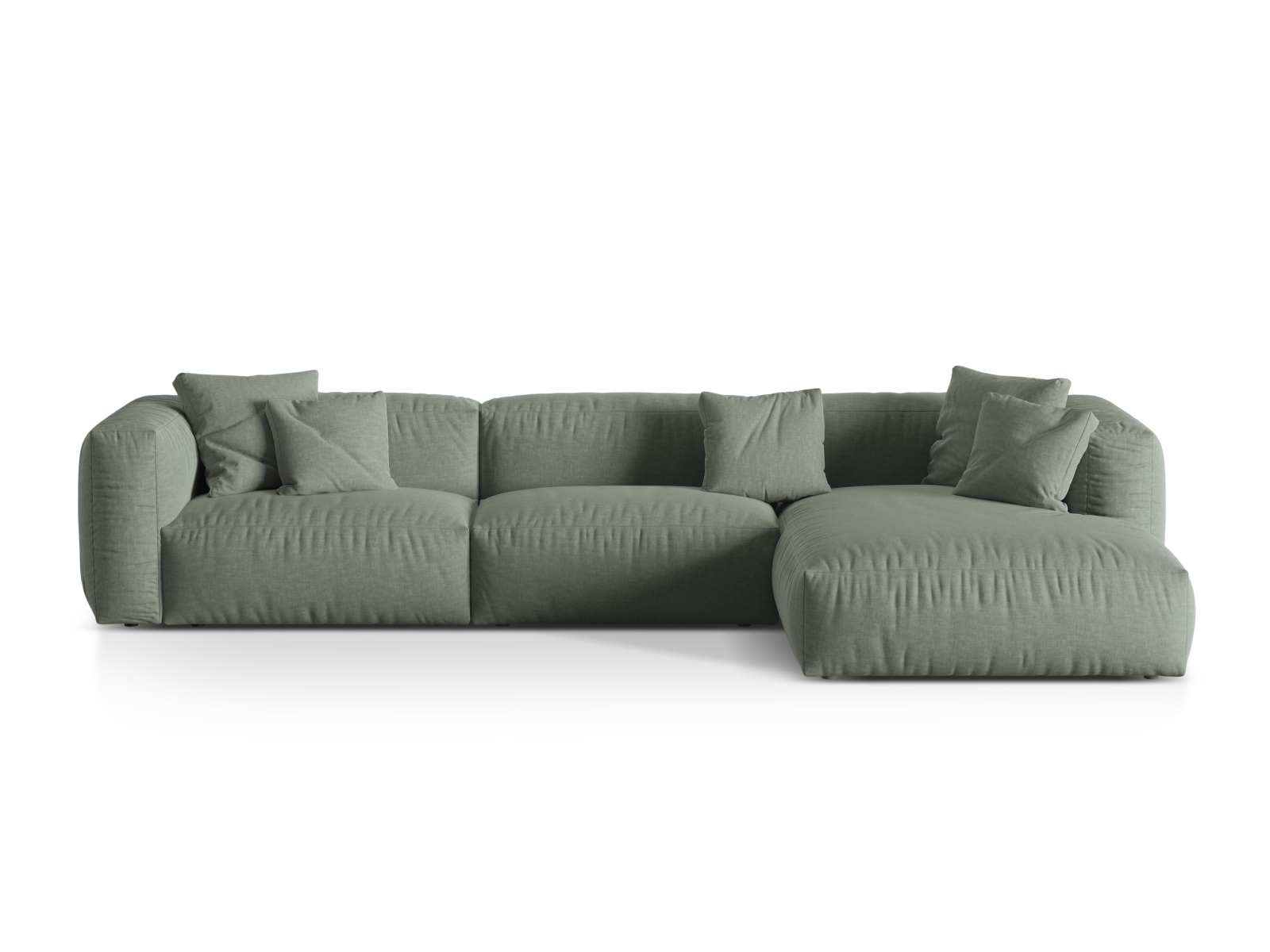 Modular Right Corner Sofa XL, "Martina", 3 Seats, 330x176x75