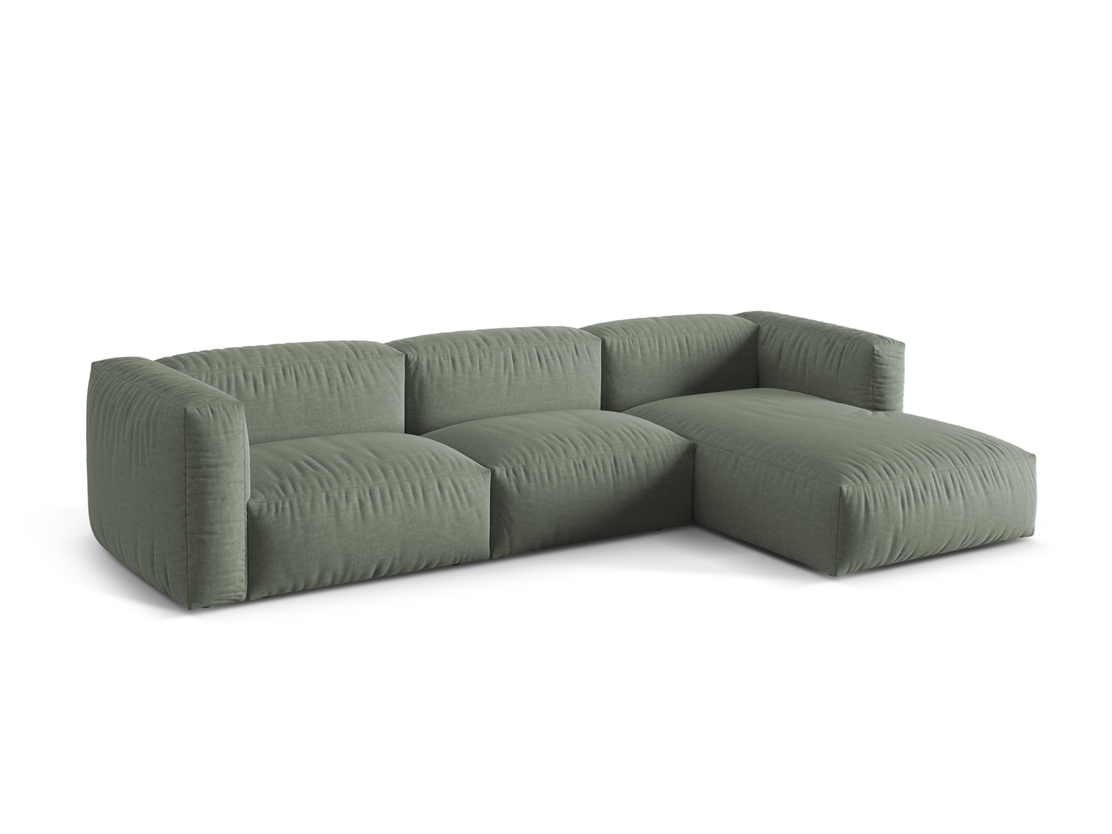Modular Right Corner Sofa XL, "Martina", 3 Seats, 330x176x75