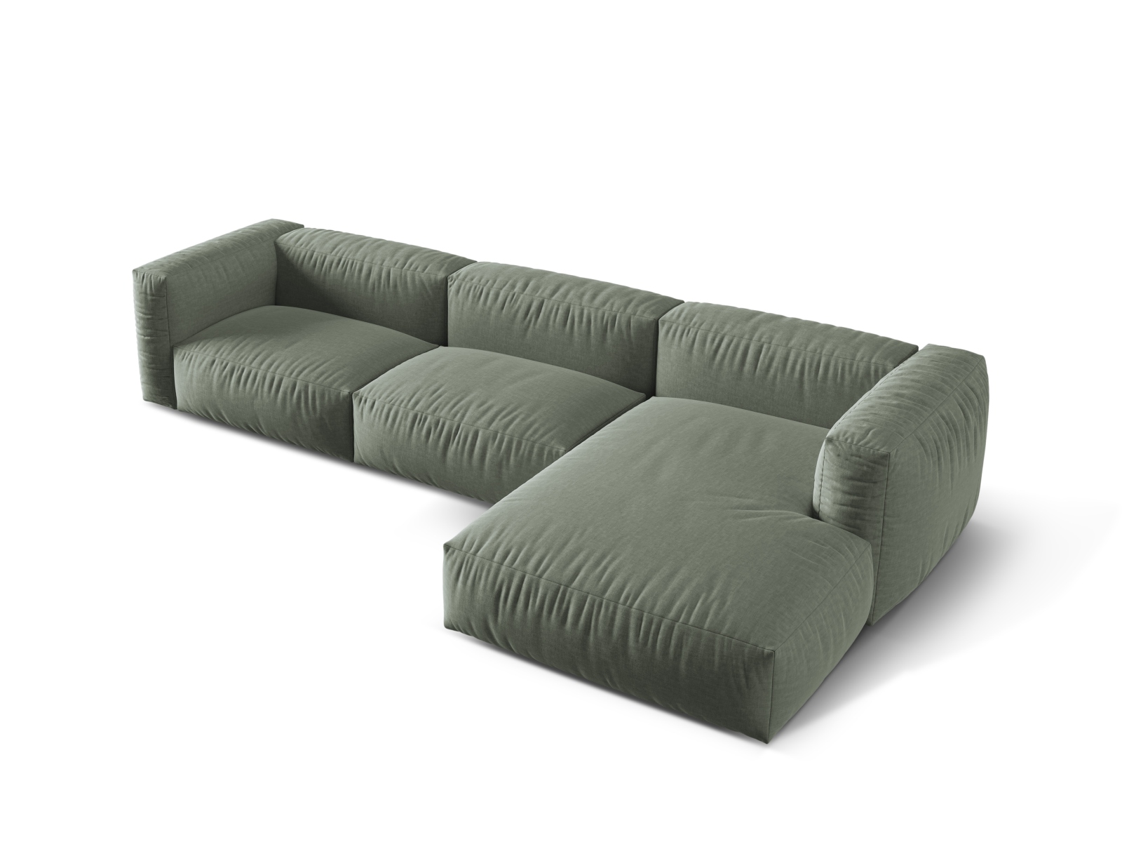 Modular Right Corner Sofa XL, "Martina", 3 Seats, 330x176x75