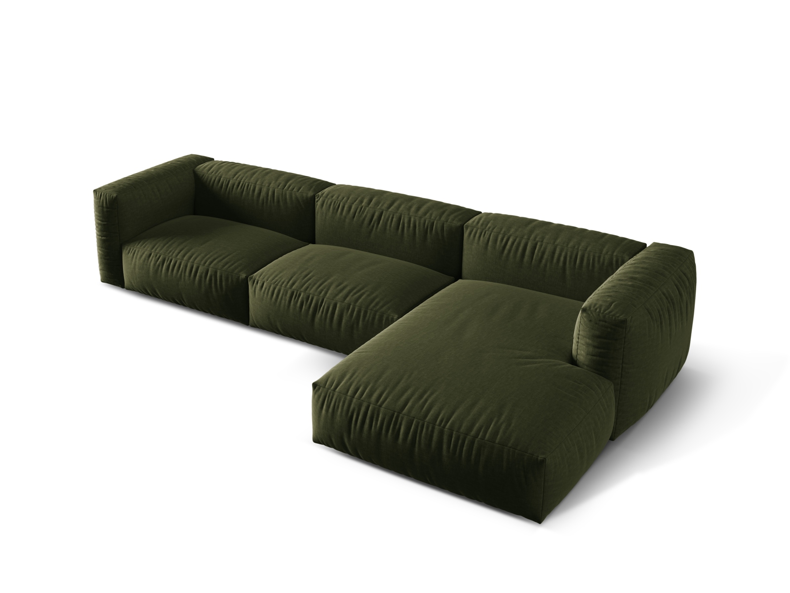 Modular Right Corner Sofa XL, "Martina", 3 Seats, 330x176x75