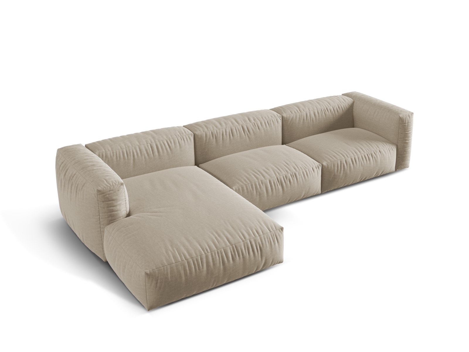Modular Left Corner Sofa XL, "Martina", 3 Seats, 330x176x75