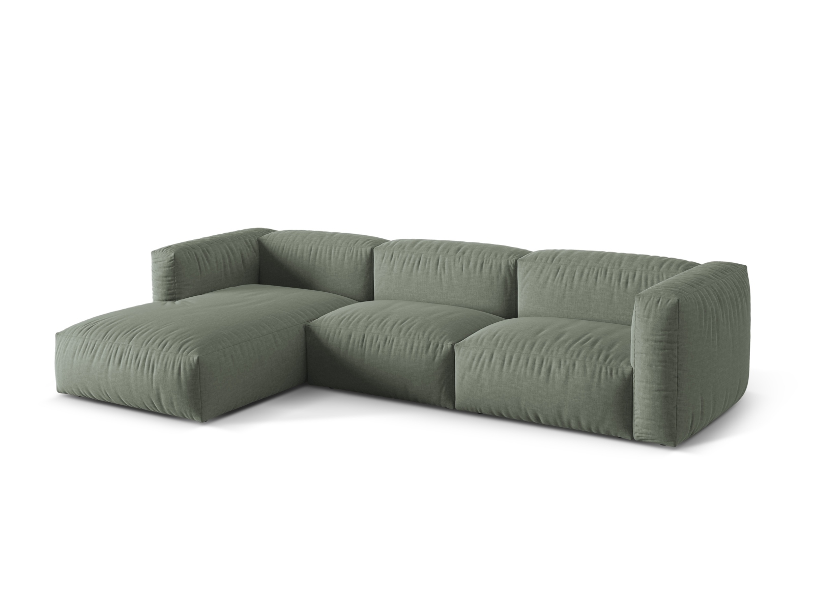 Modular Left Corner Sofa XL, "Martina", 3 Seats, 330x176x75
