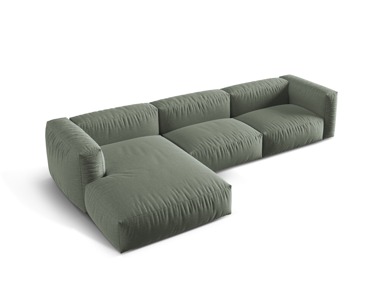 Modular Left Corner Sofa XL, "Martina", 3 Seats, 330x176x75