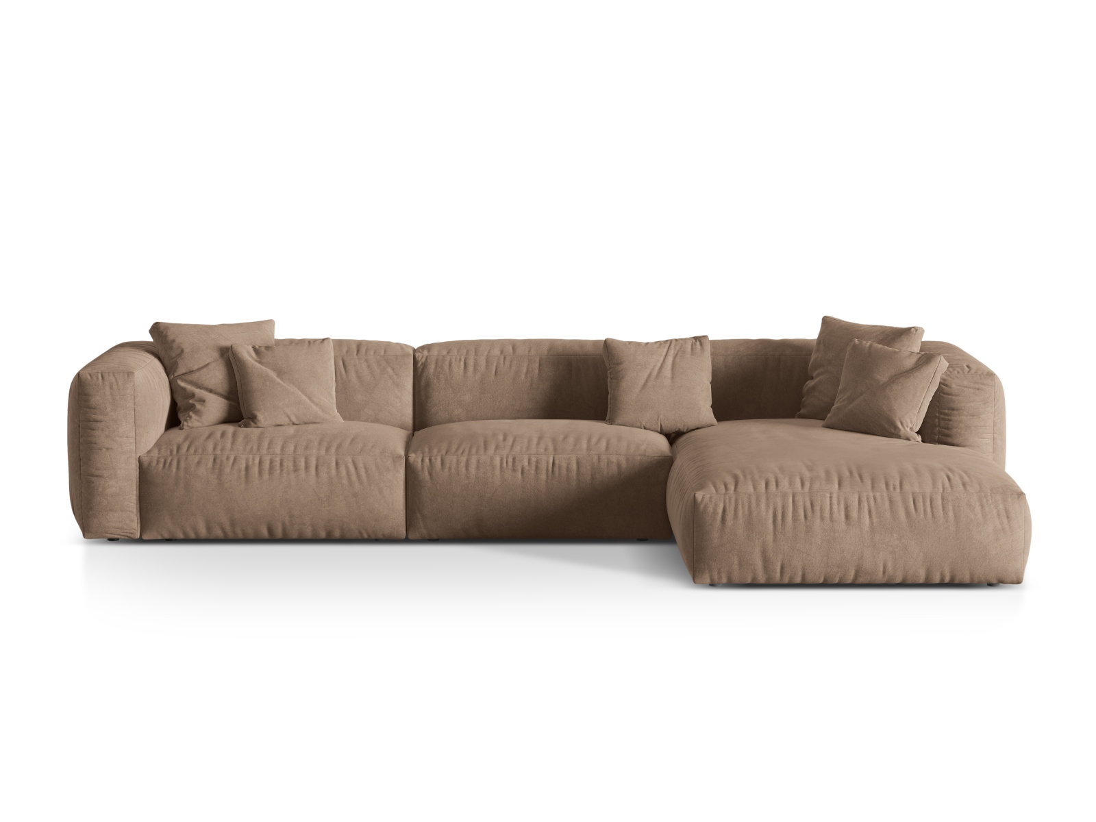Velvet Modular Right Corner Sofa XL, "Martina", 3 Seats, 330x176x75