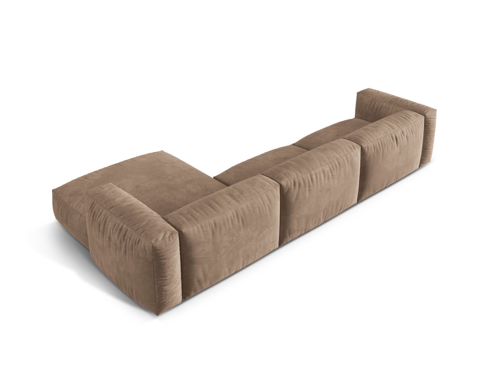 Velvet Modular Right Corner Sofa XL, "Martina", 3 Seats, 330x176x75