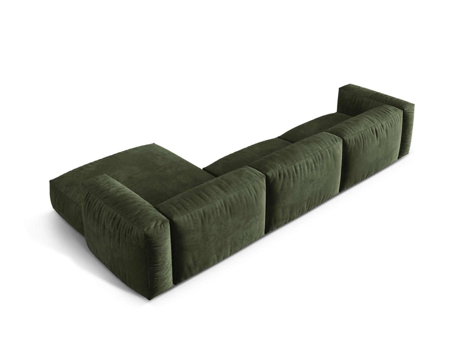 Velvet Modular Right Corner Sofa XL, "Martina", 3 Seats, 330x176x75