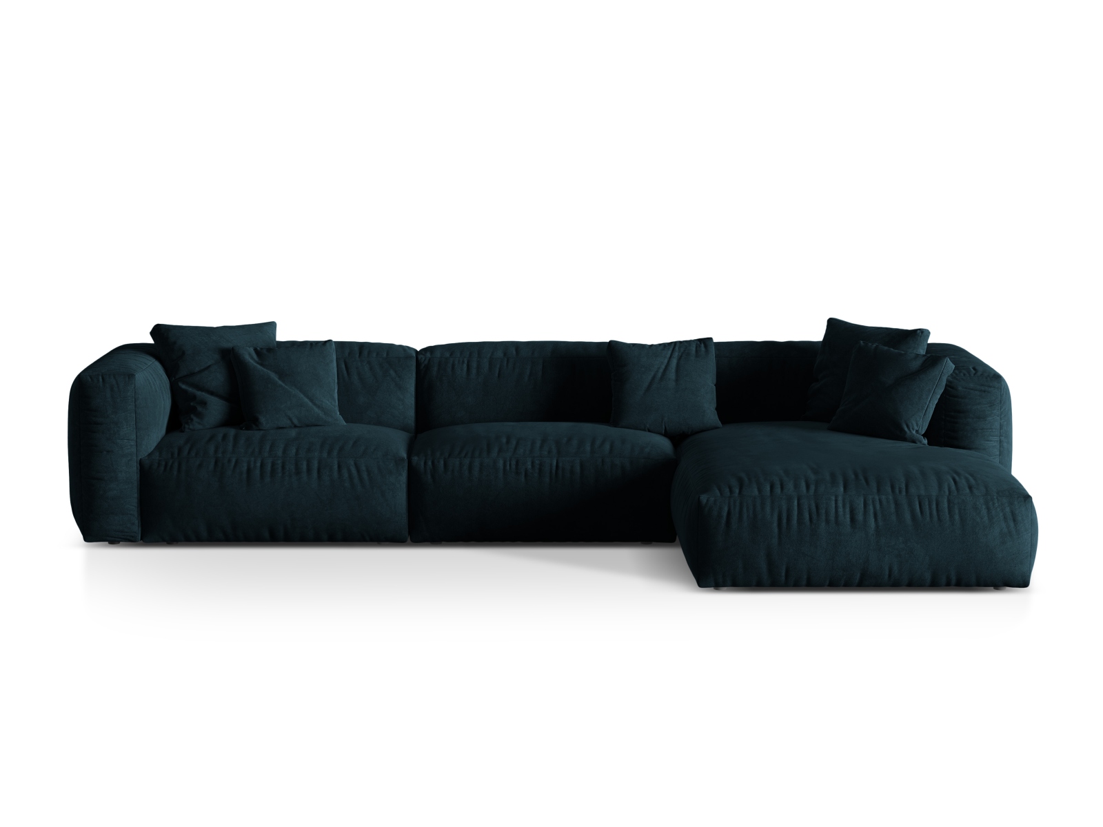Velvet Modular Right Corner Sofa XL, "Martina", 3 Seats, 330x176x75