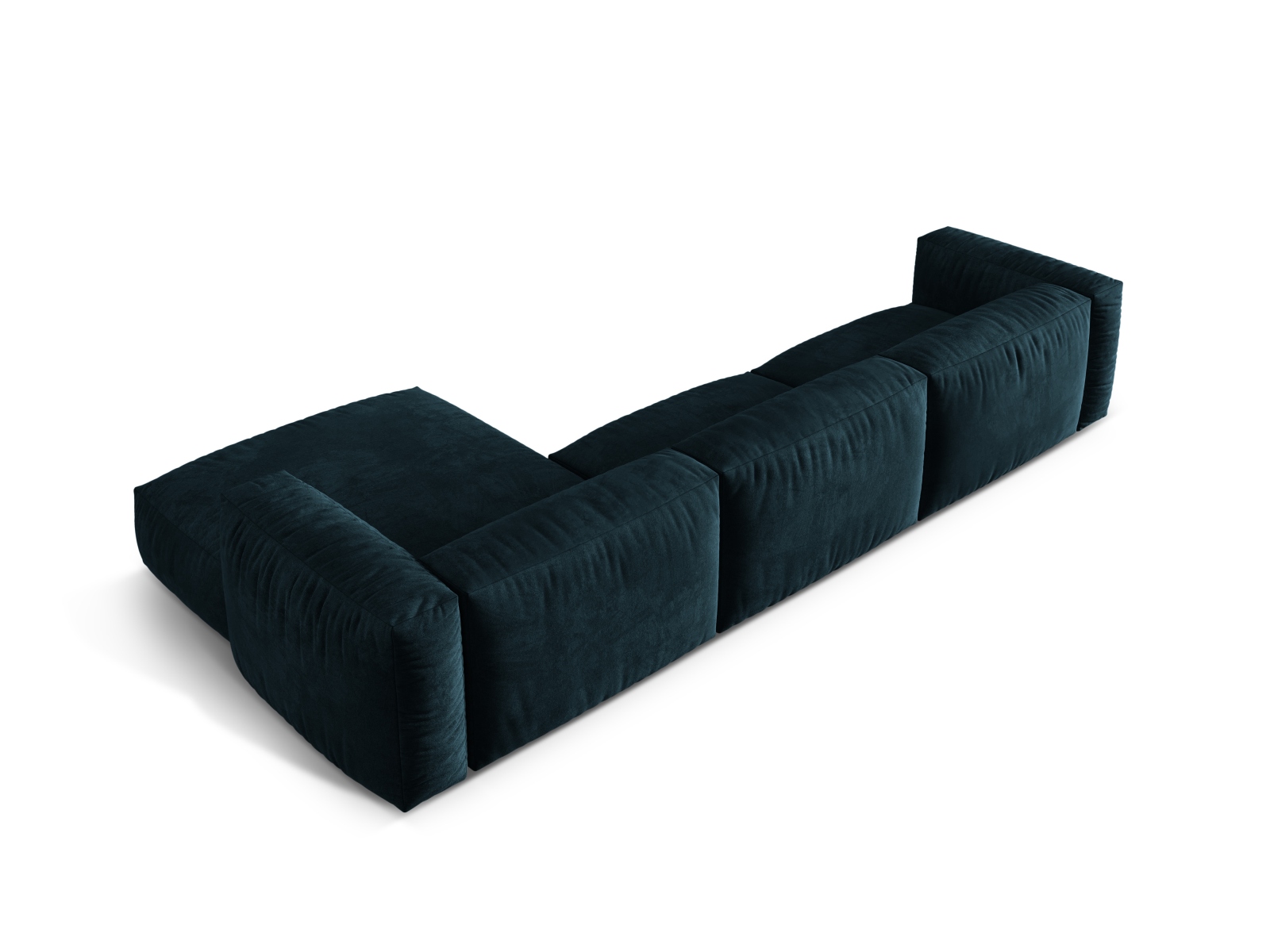 Velvet Modular Right Corner Sofa XL, "Martina", 3 Seats, 330x176x75