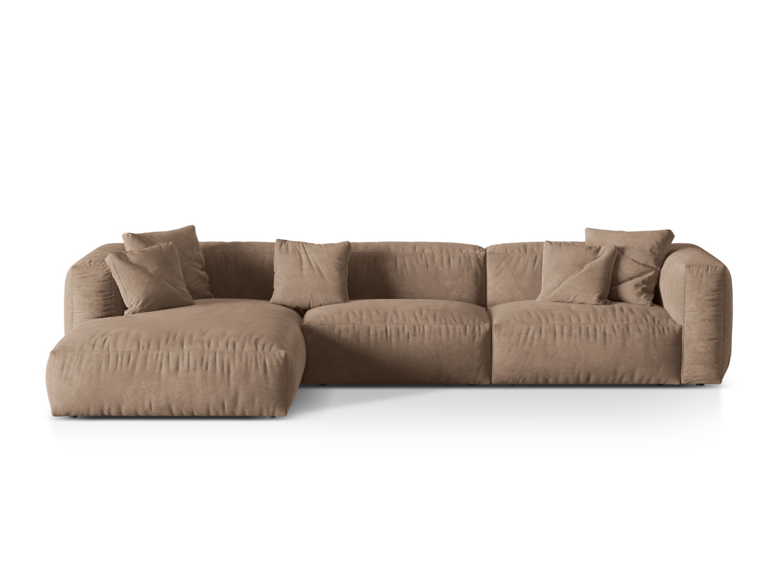 Velvet Modular Left Corner Sofa XL, "Martina", 3 Seats, 330x176x75