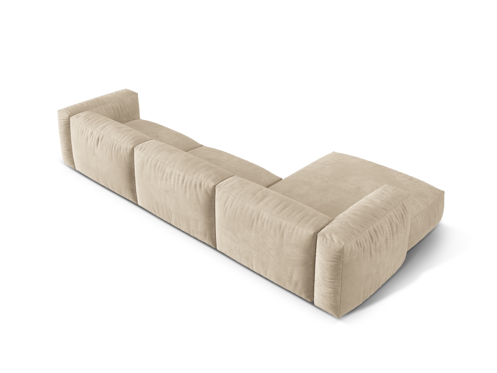 Velvet Modular Left Corner Sofa XL, "Martina", 3 Seats, 330x176x75