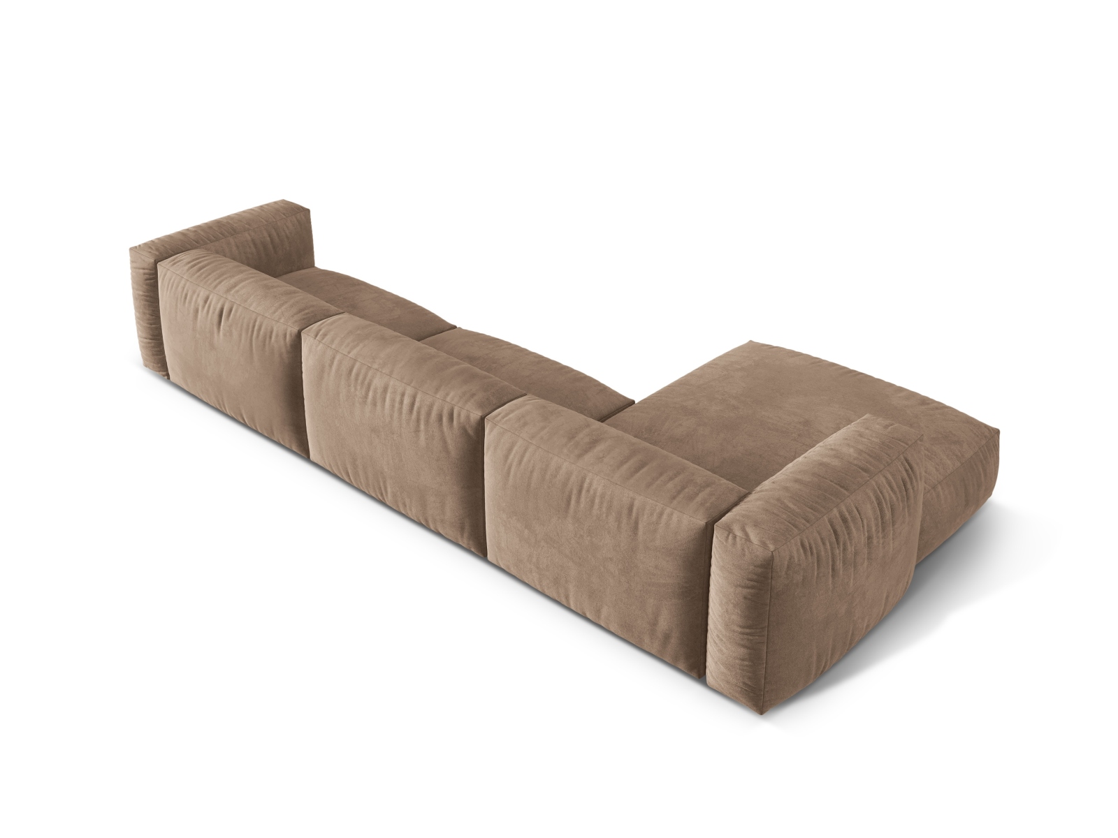 Velvet Modular Left Corner Sofa XL, "Martina", 3 Seats, 330x176x75