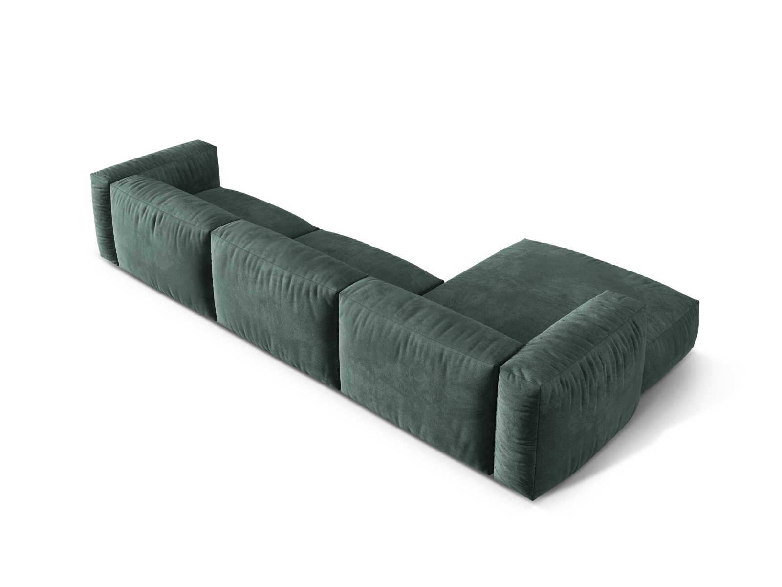 Velvet Modular Left Corner Sofa XL, "Martina", 3 Seats, 330x176x75