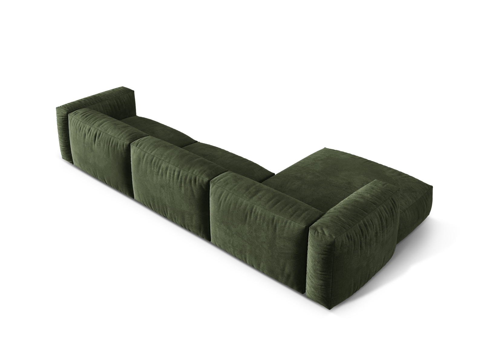 Velvet Modular Left Corner Sofa XL, "Martina", 3 Seats, 330x176x75