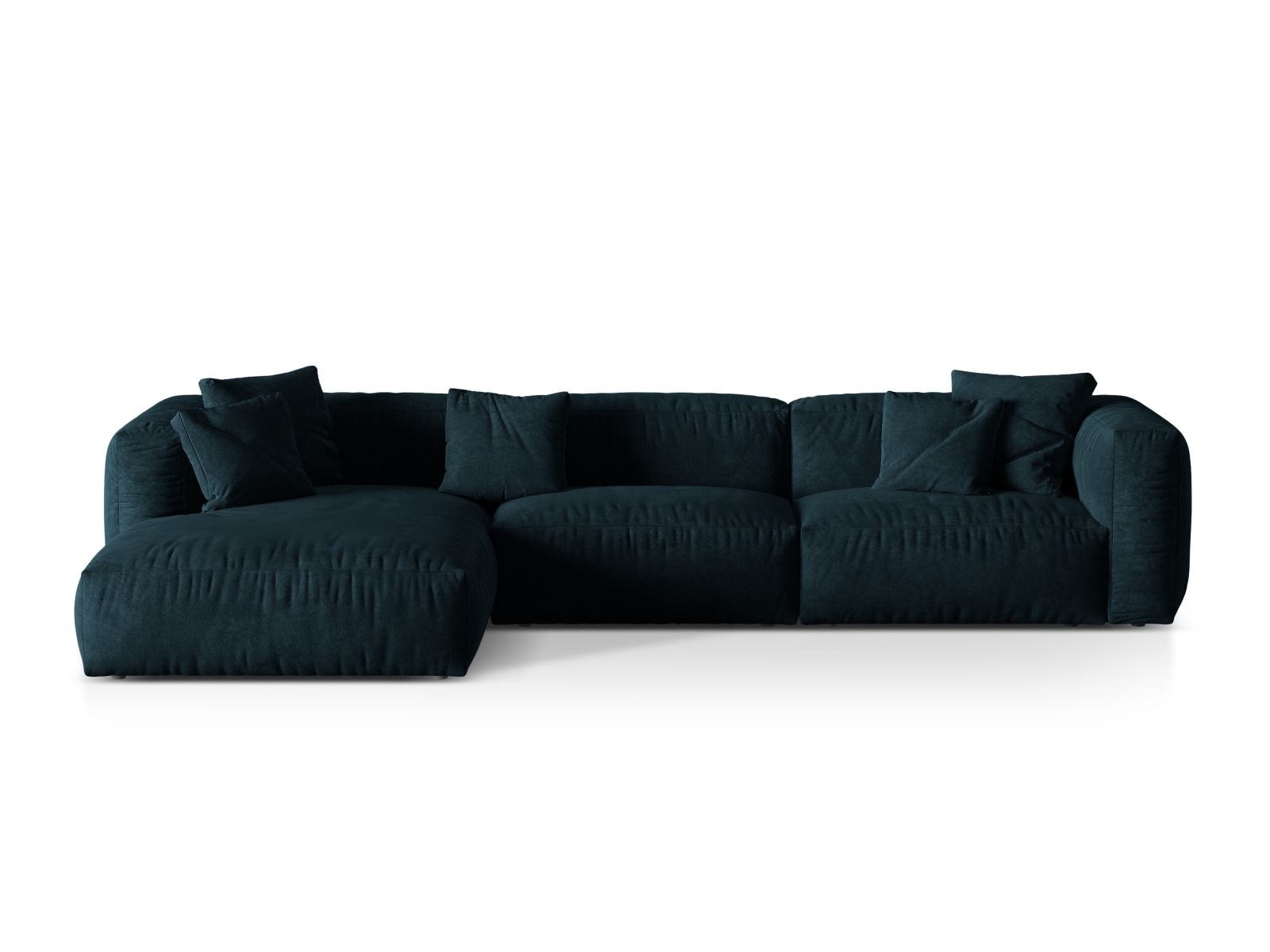 Velvet Modular Left Corner Sofa XL, "Martina", 3 Seats, 330x176x75