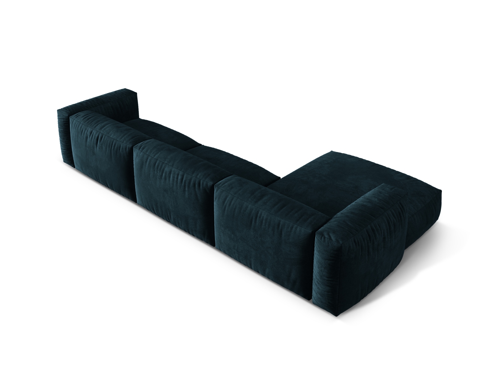 Velvet Modular Left Corner Sofa XL, "Martina", 3 Seats, 330x176x75