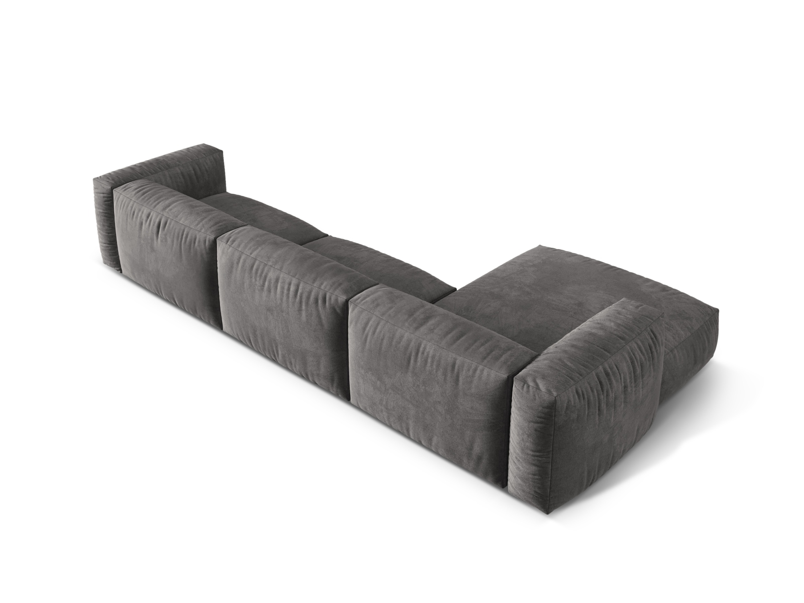 Velvet Modular Left Corner Sofa XL, "Martina", 3 Seats, 330x176x75