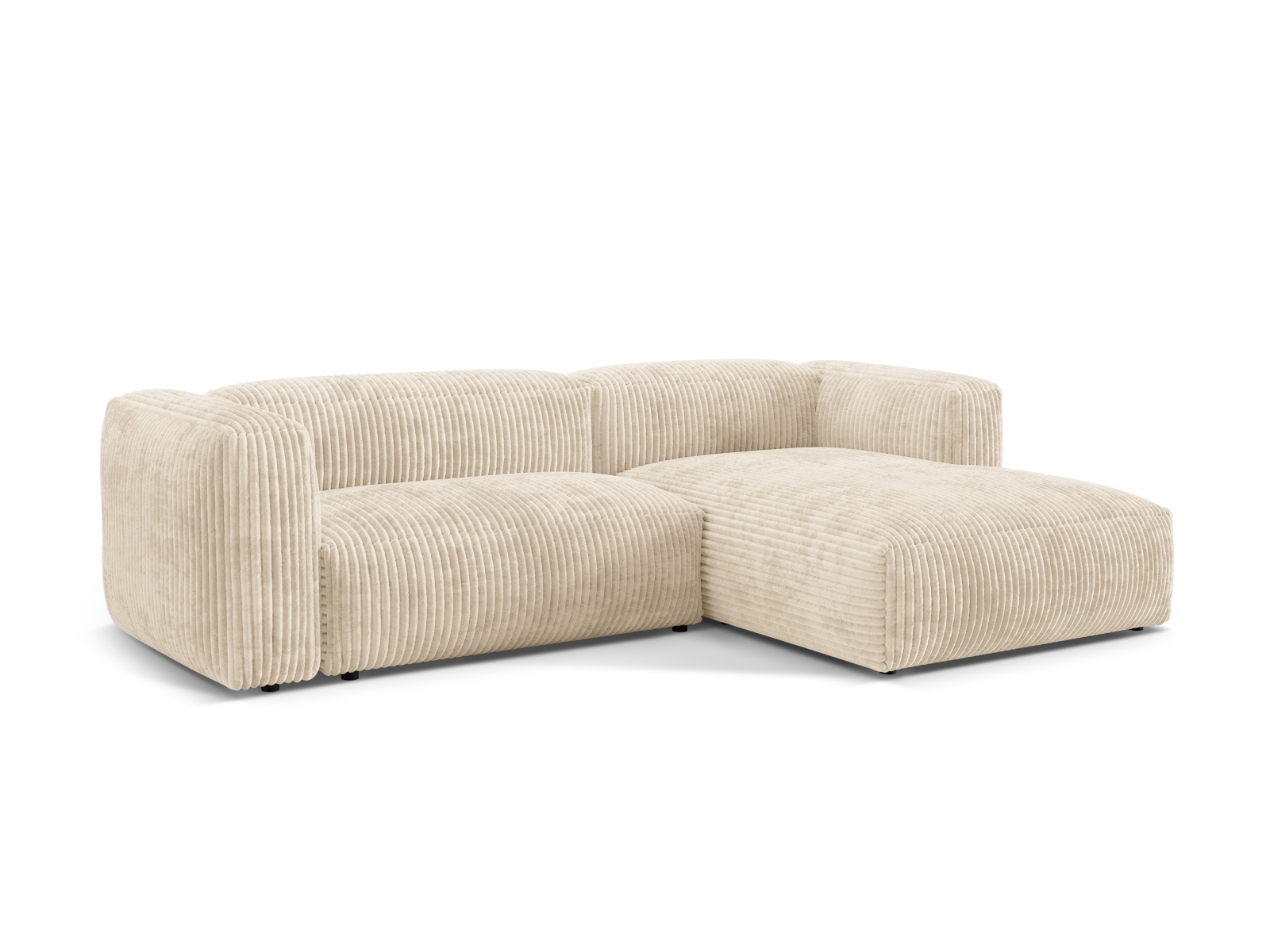 Modular Right Corner Sofa XL, "Martina", 2 Seats, 280x176x75