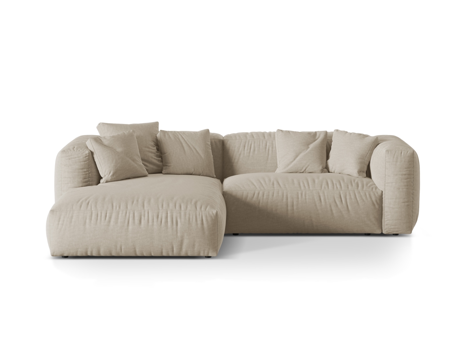 Modular Left Corner Sofa XL, "Martina", 2 Seats, 280x176x75