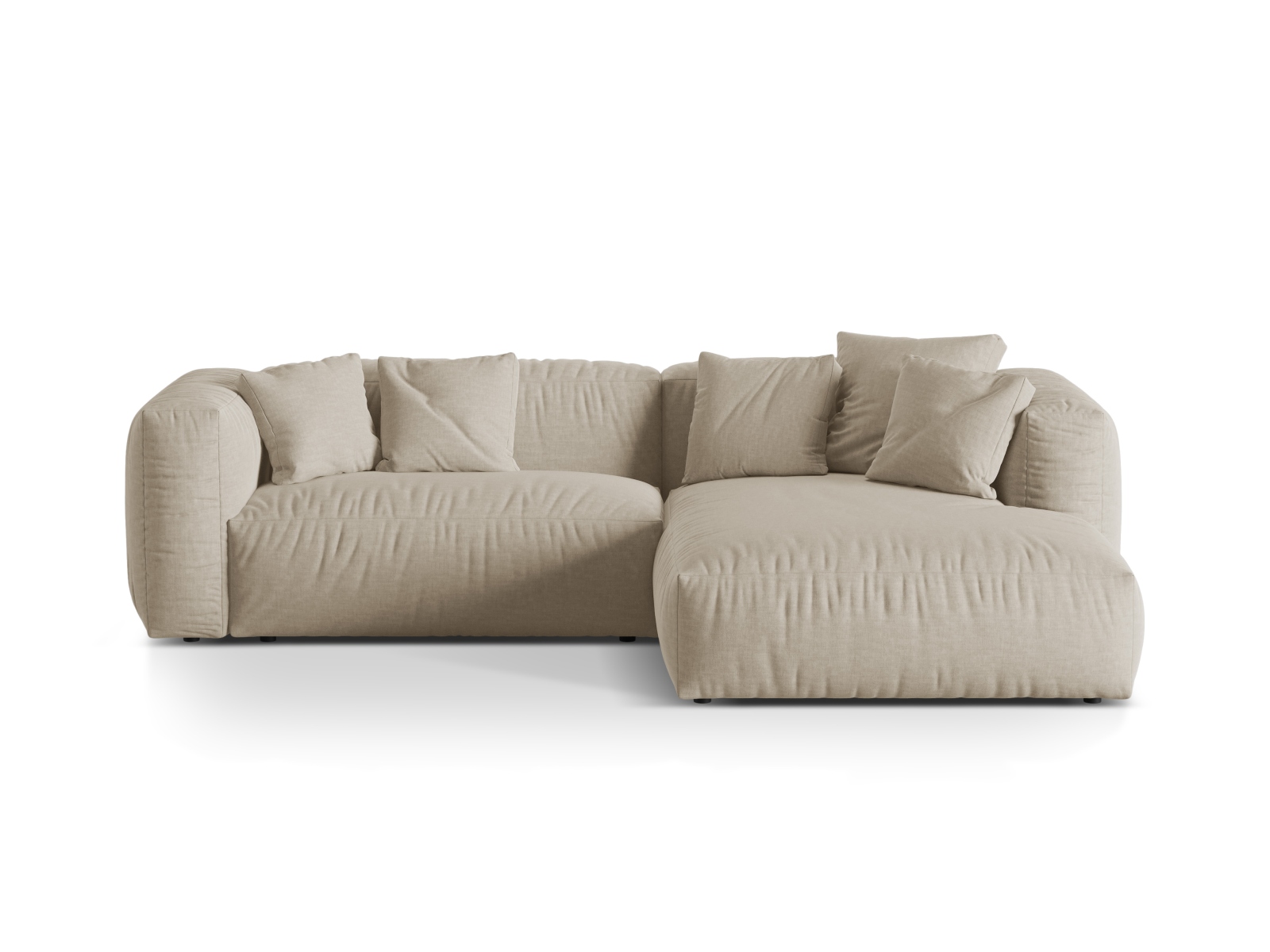 Modular Right Corner Sofa XL, "Martina", 2 Seats, 280x176x75