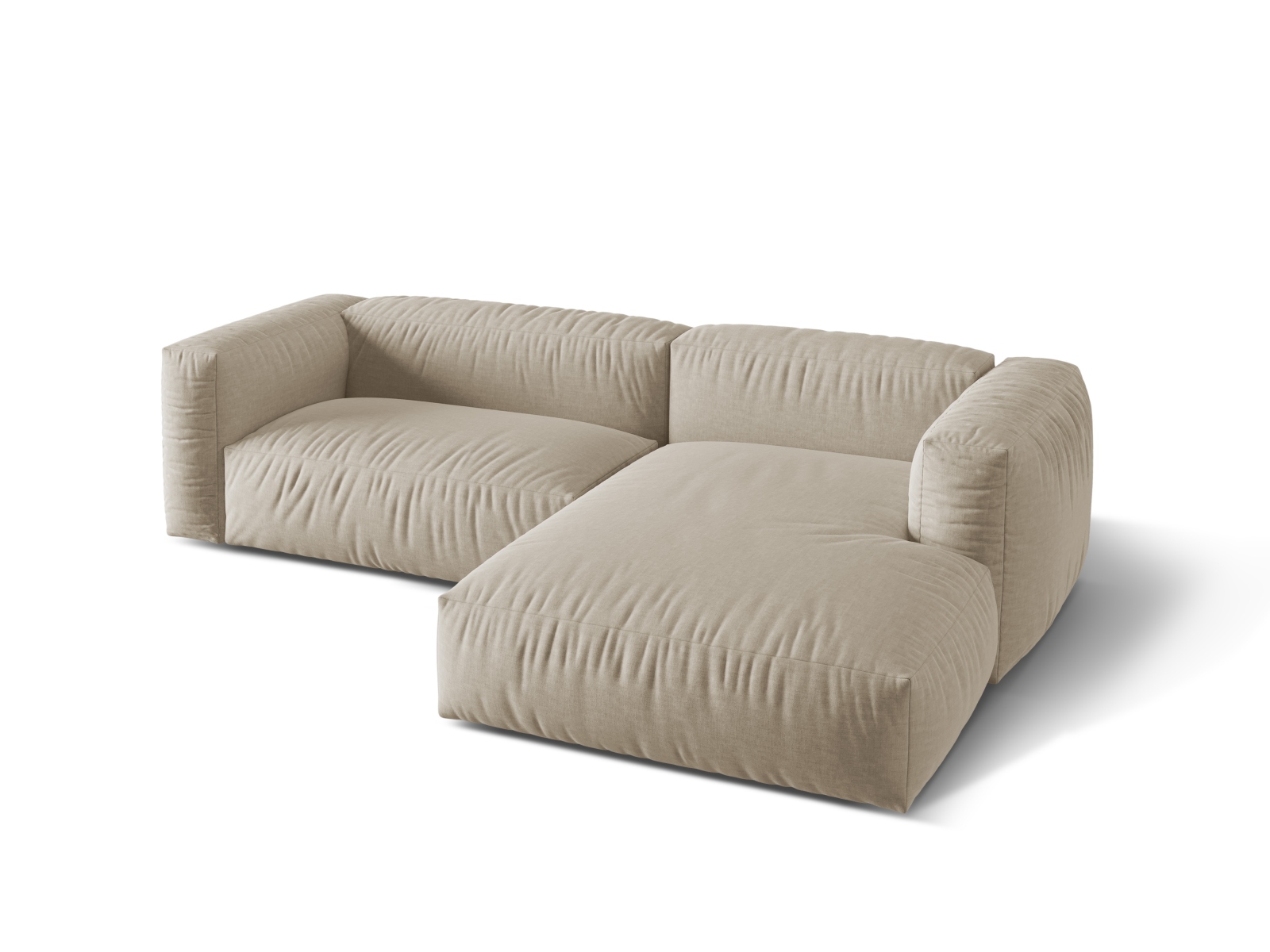 Modular Right Corner Sofa XL, "Martina", 2 Seats, 280x176x75
