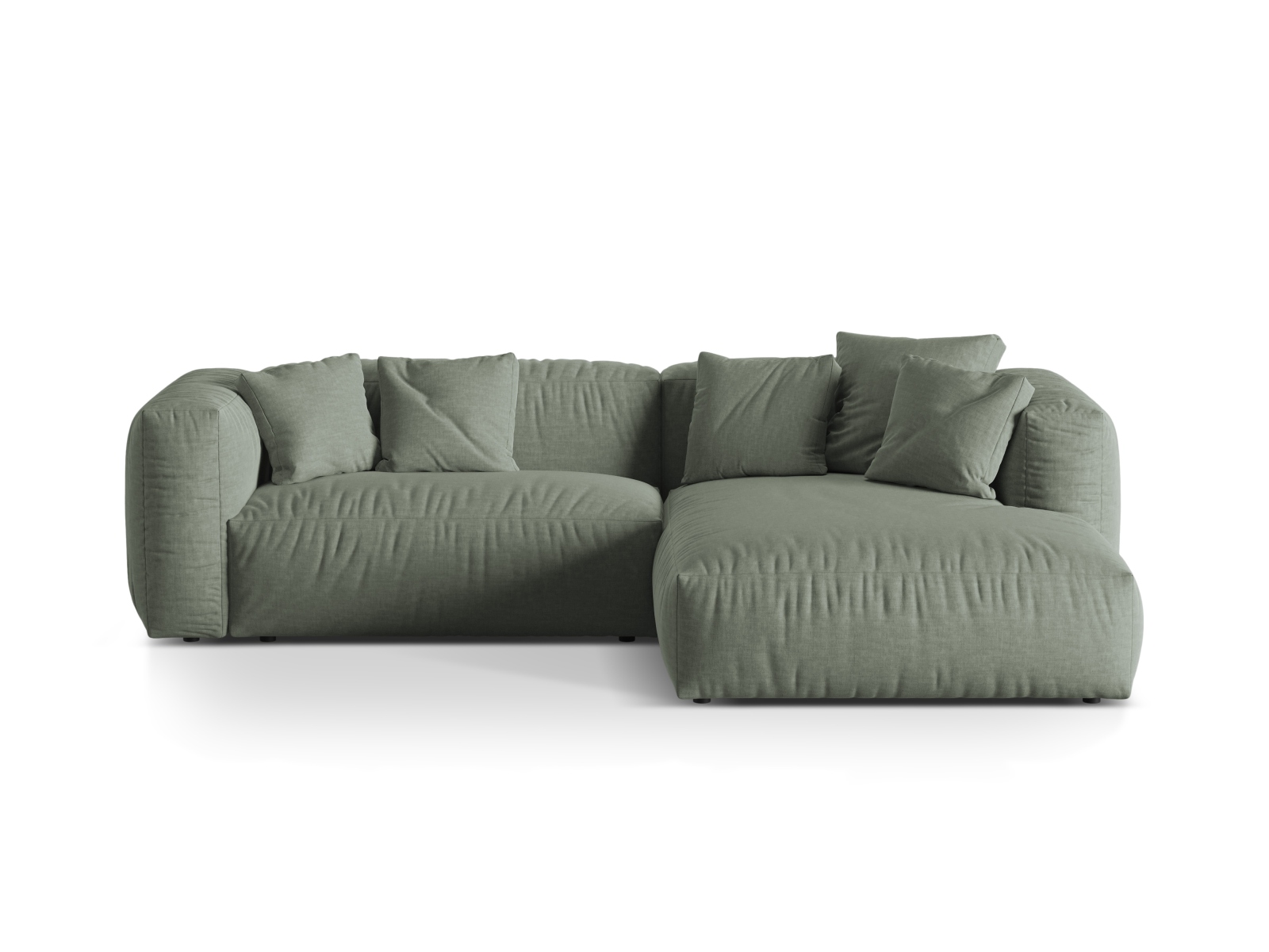 Modular Right Corner Sofa XL, "Martina", 2 Seats, 280x176x75