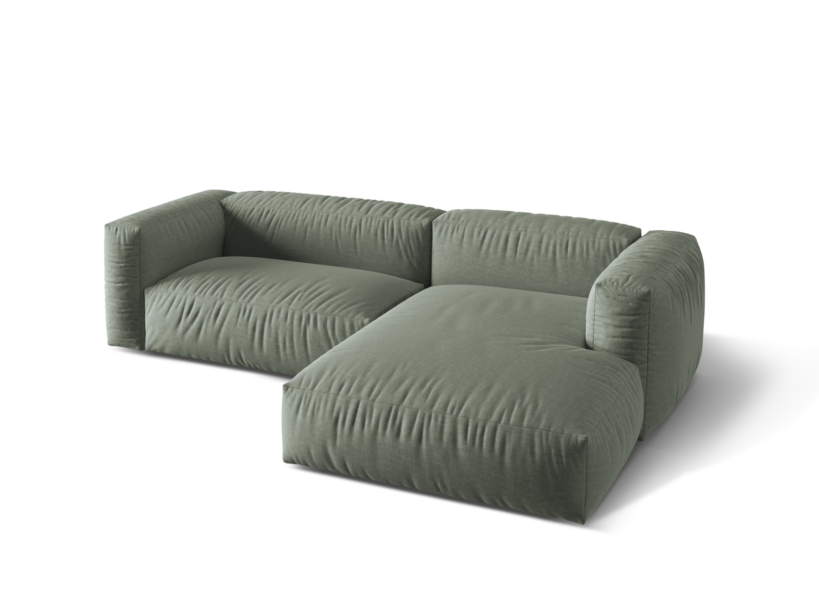 Modular Right Corner Sofa XL, "Martina", 2 Seats, 280x176x75