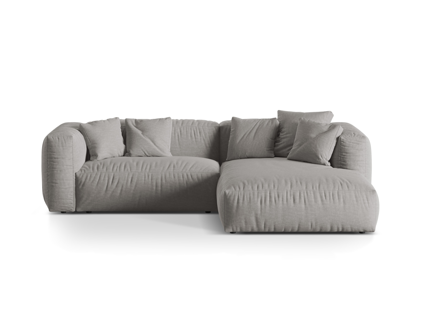 Modular Right Corner Sofa XL, "Martina", 2 Seats, 280x176x75