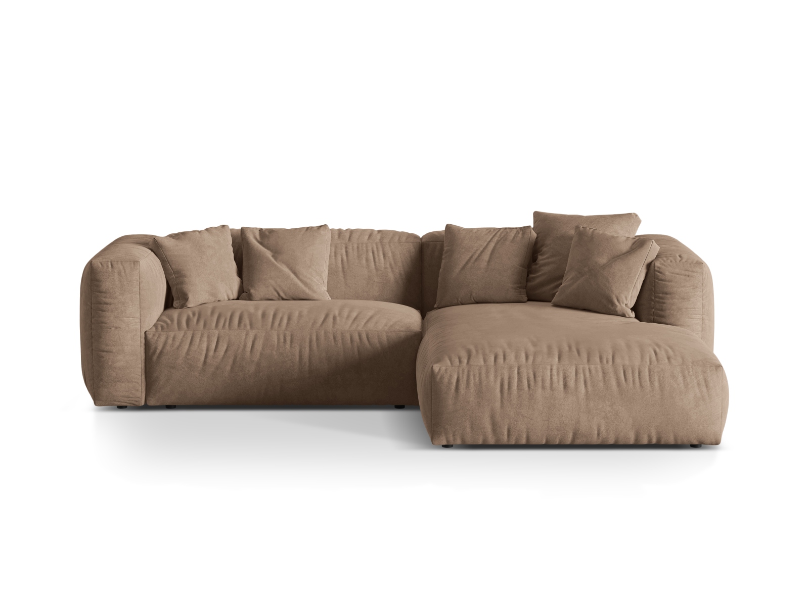 Velvet Modular Right Corner Sofa XL, "Martina", 2 Seats, 280x176x75