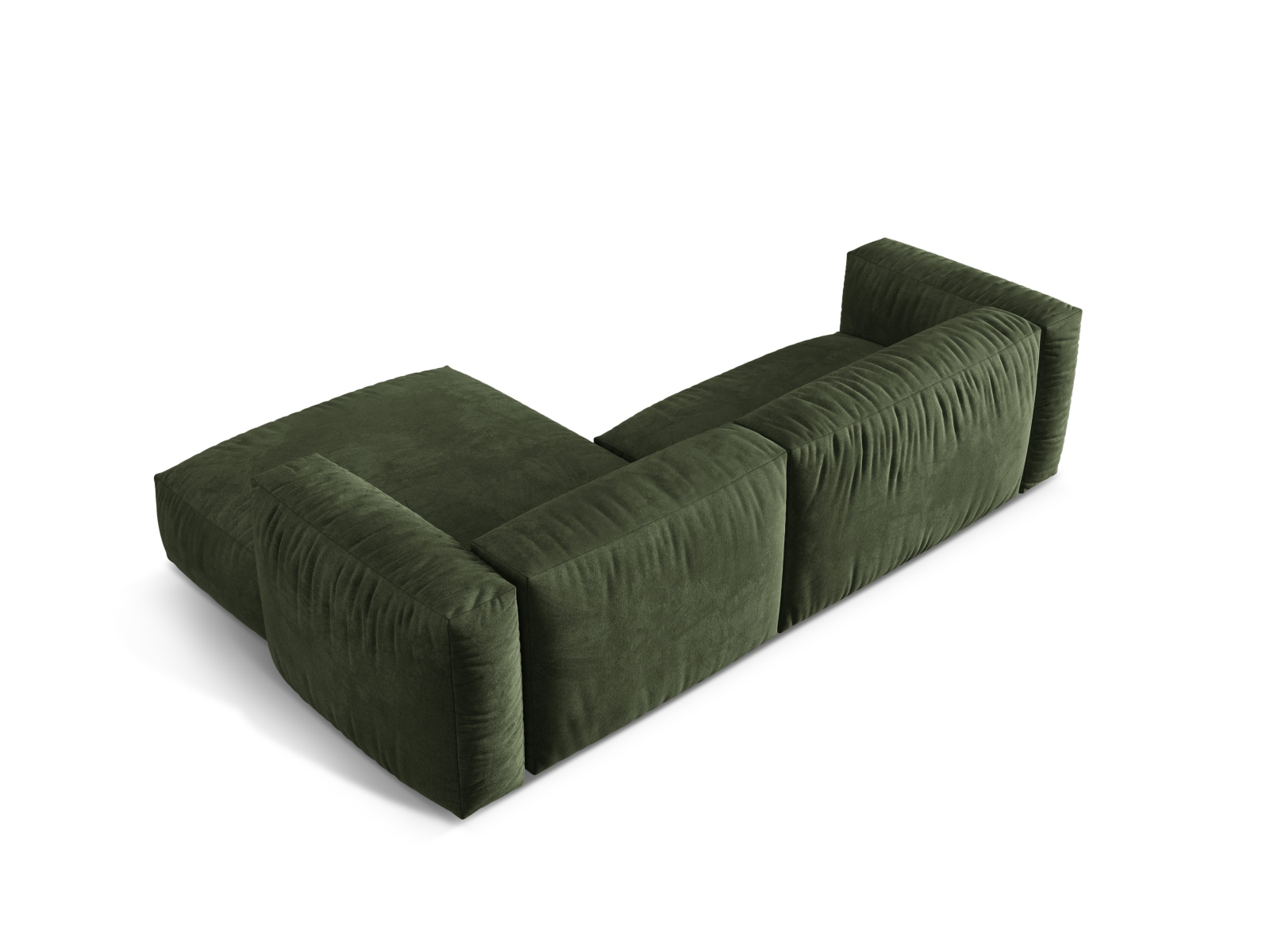 Velvet Modular Right Corner Sofa XL, "Martina", 2 Seats, 280x176x75