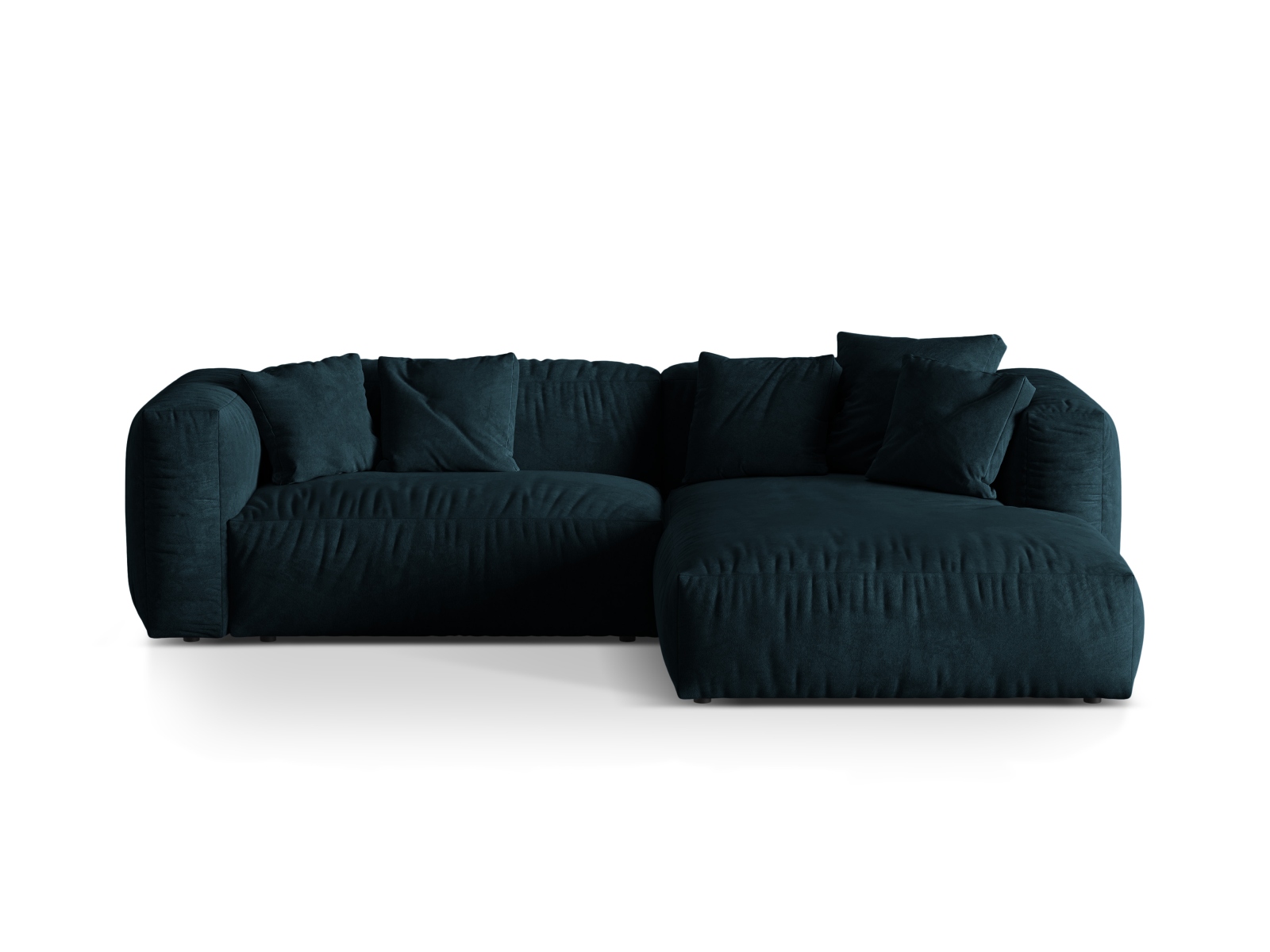 Velvet Modular Right Corner Sofa XL, "Martina", 2 Seats, 280x176x75