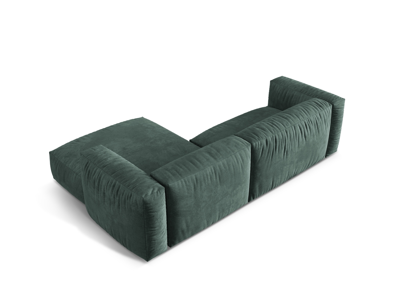 Velvet Modular Right Corner Sofa XL, "Martina", 2 Seats, 280x176x75