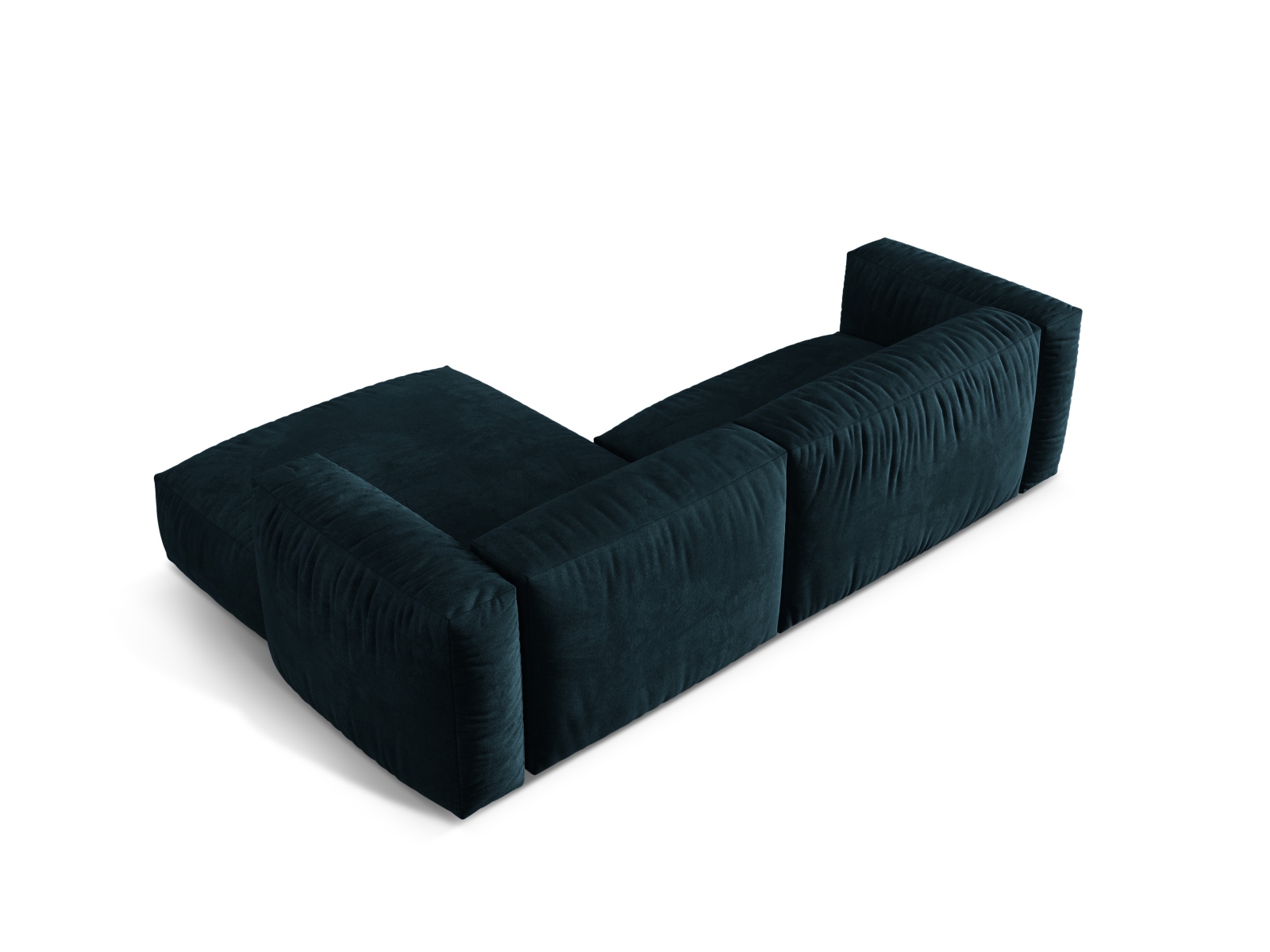 Velvet Modular Right Corner Sofa XL, "Martina", 2 Seats, 280x176x75