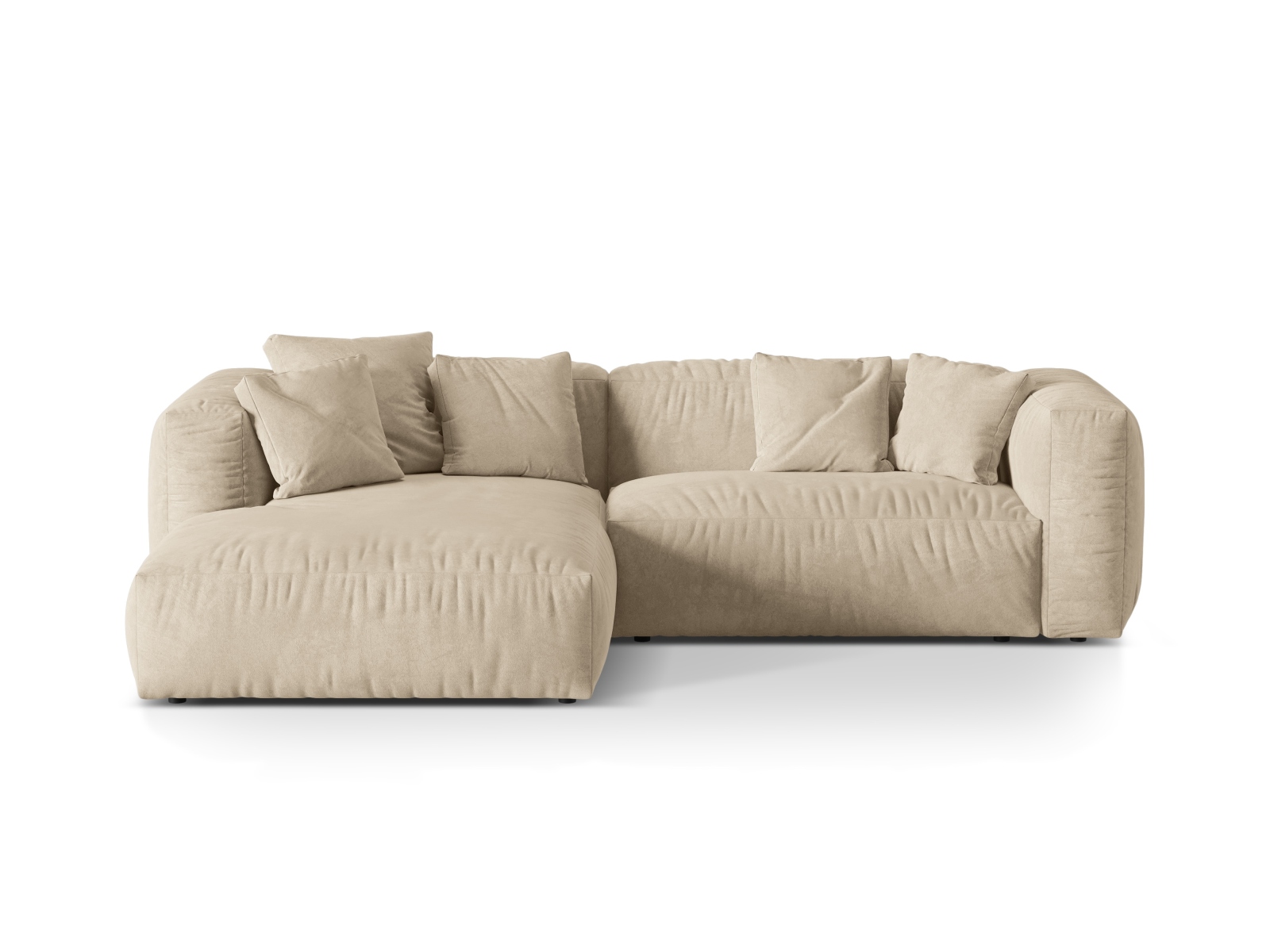 Velvet Modular Left Corner Sofa XL, "Martina", 2 Seats, 280x176x75