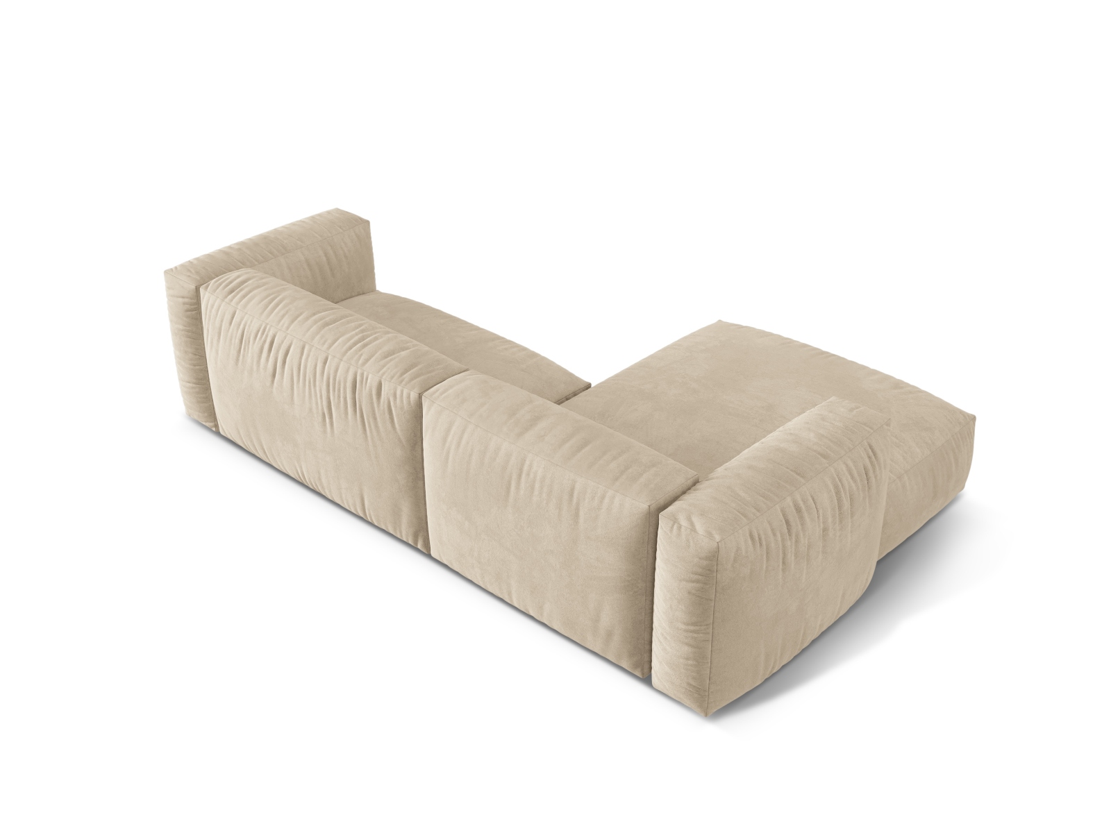 Velvet Modular Left Corner Sofa XL, "Martina", 2 Seats, 280x176x75
