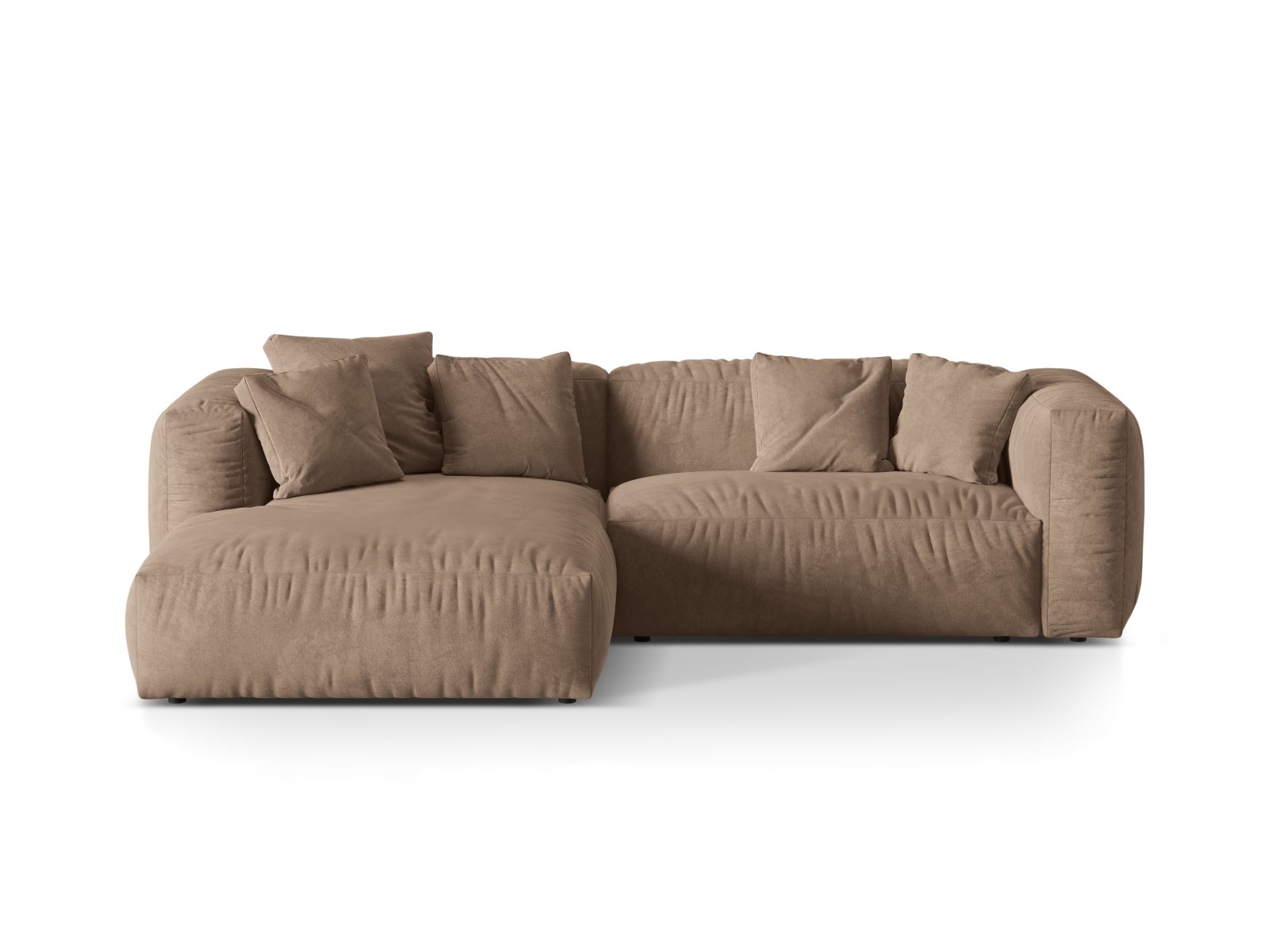 Velvet Modular Left Corner Sofa XL, "Martina", 2 Seats, 280x176x75