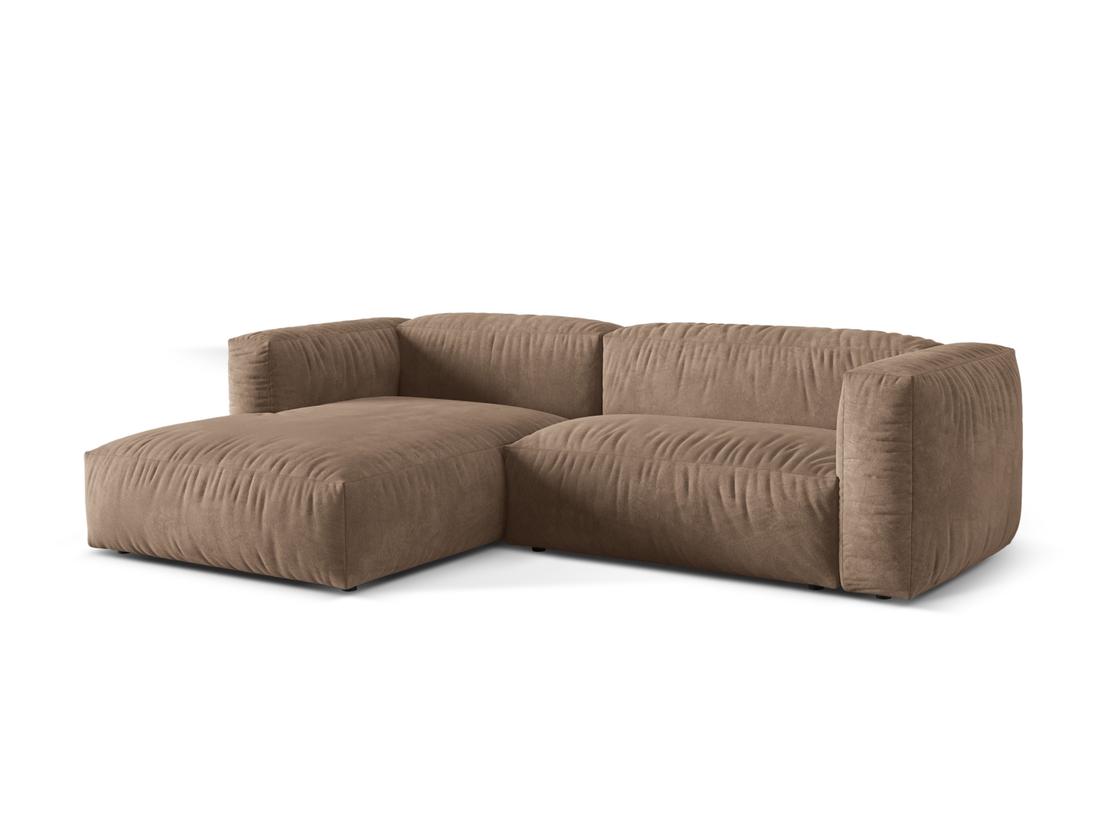 Velvet Modular Left Corner Sofa XL, "Martina", 2 Seats, 280x176x75
