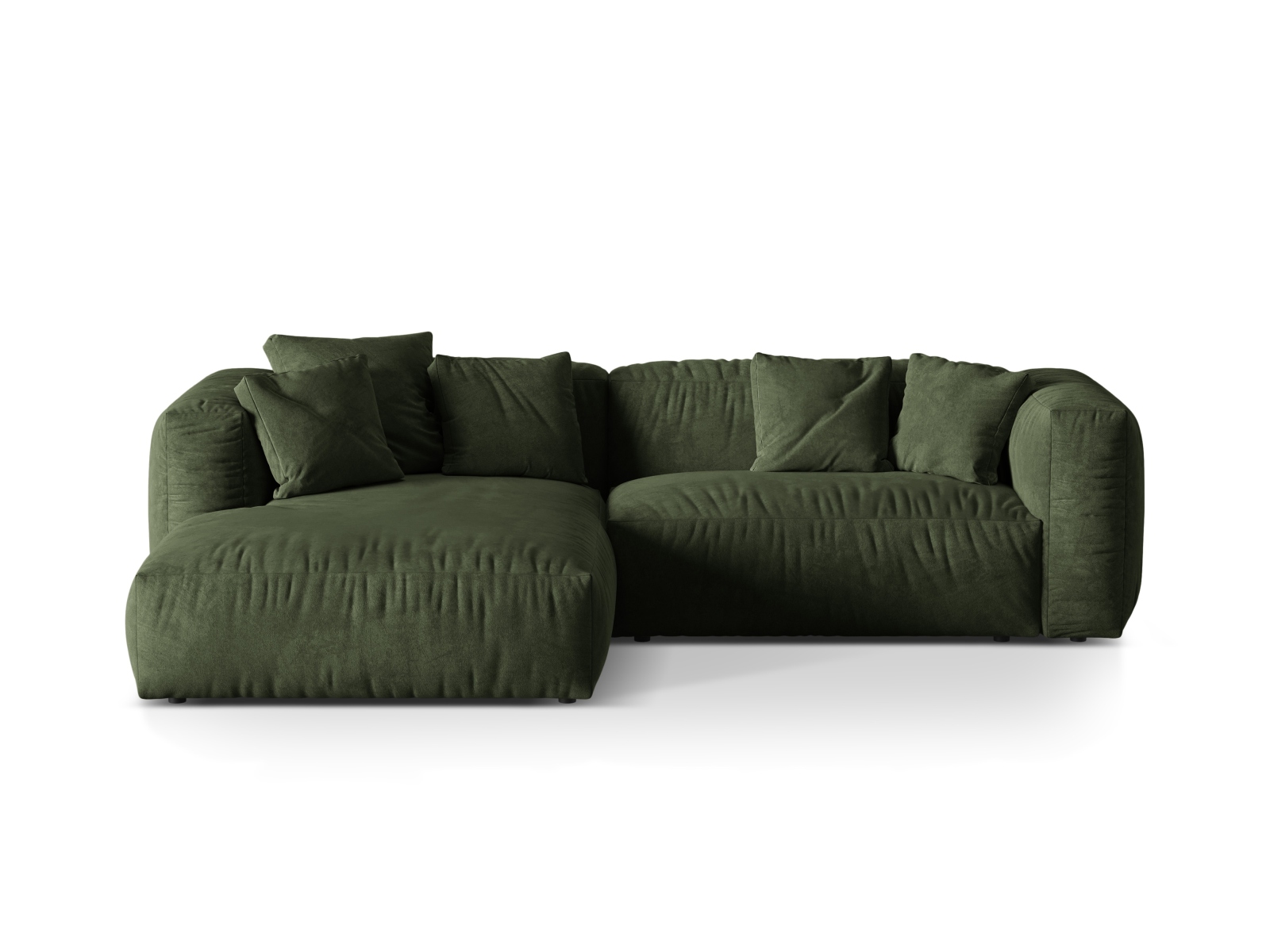 Velvet Modular Left Corner Sofa XL, "Martina", 2 Seats, 280x176x75