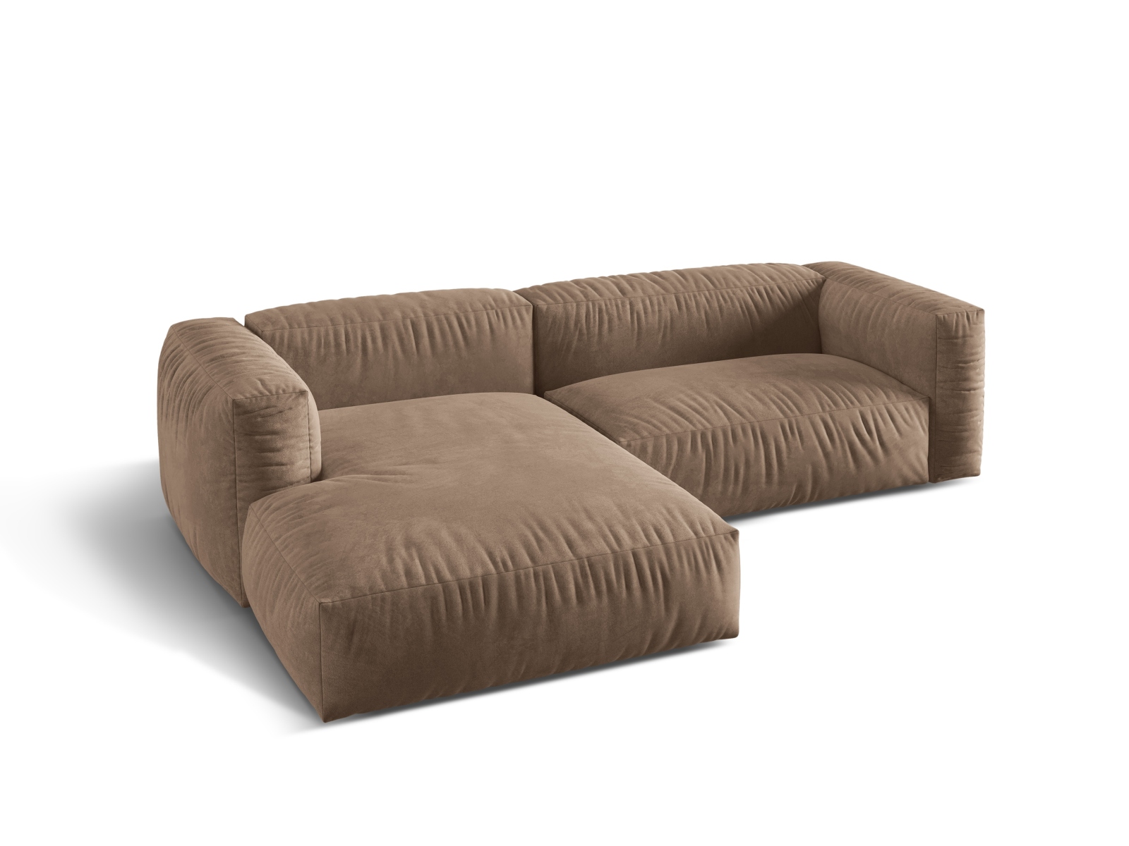 Velvet Modular Left Corner Sofa XL, "Martina", 2 Seats, 280x176x75