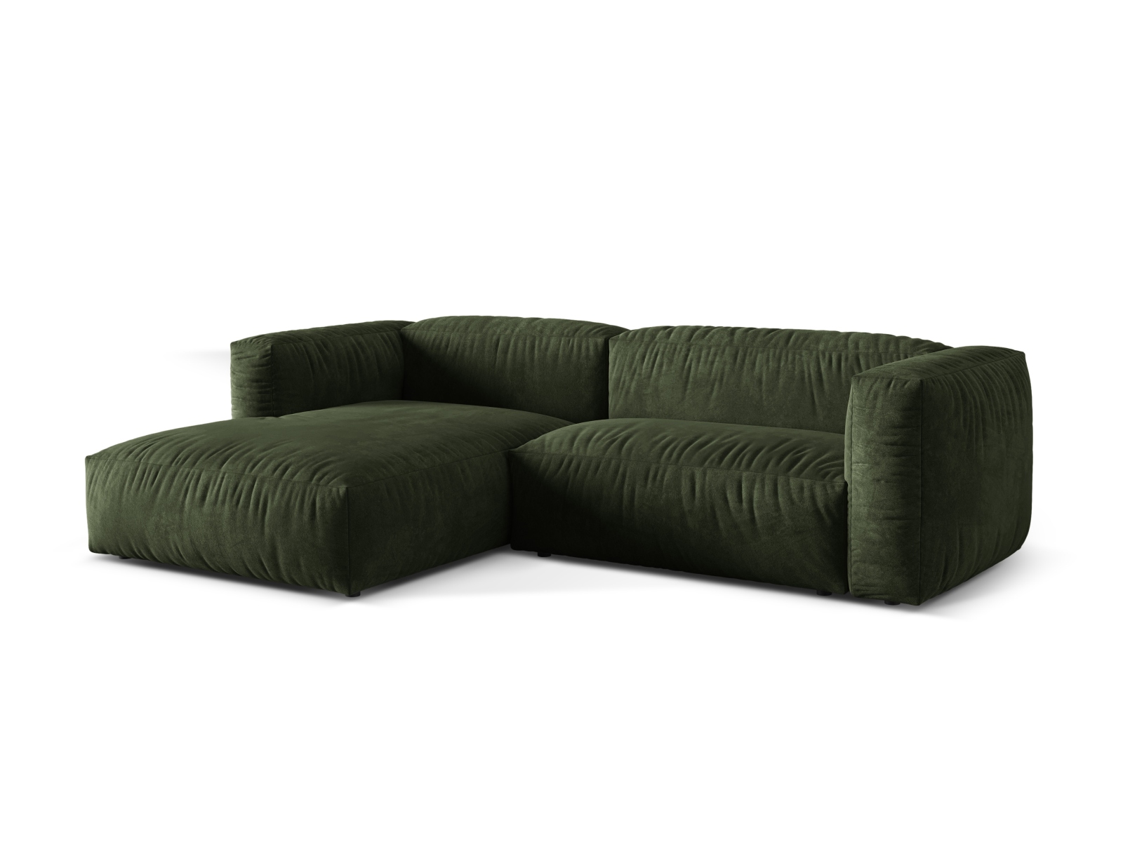 Velvet Modular Left Corner Sofa XL, "Martina", 2 Seats, 280x176x75