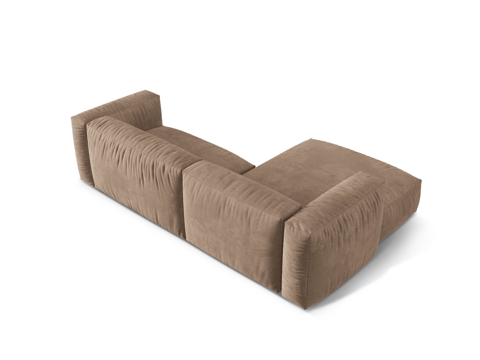 Velvet Modular Left Corner Sofa XL, "Martina", 2 Seats, 280x176x75